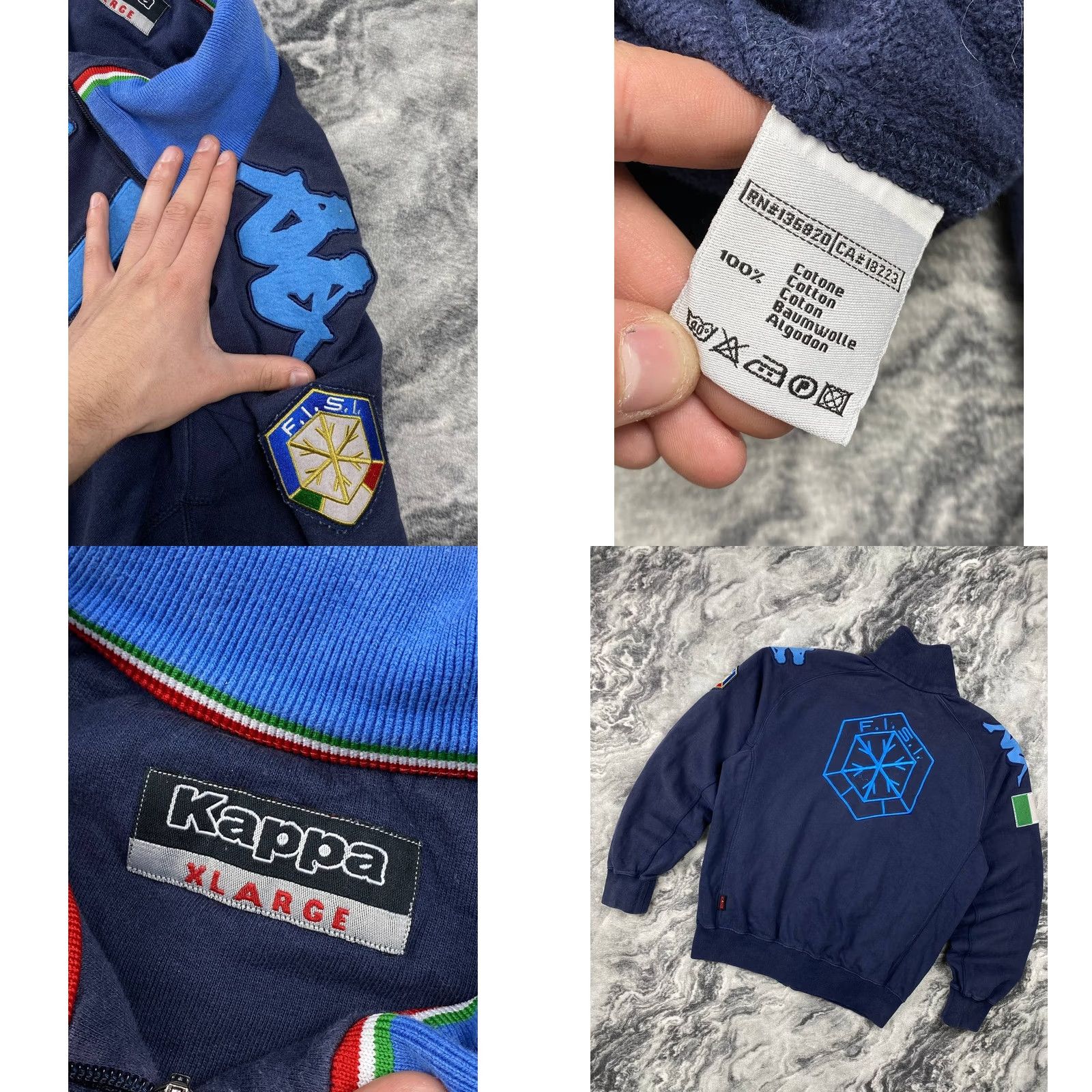Kappa VINTAGE Kappa F.I.S.I. Italy Olympic Ski Team 00s Track Jacket Men XL Blue Size US XL / EU 56 / 4 - 8 Thumbnail
