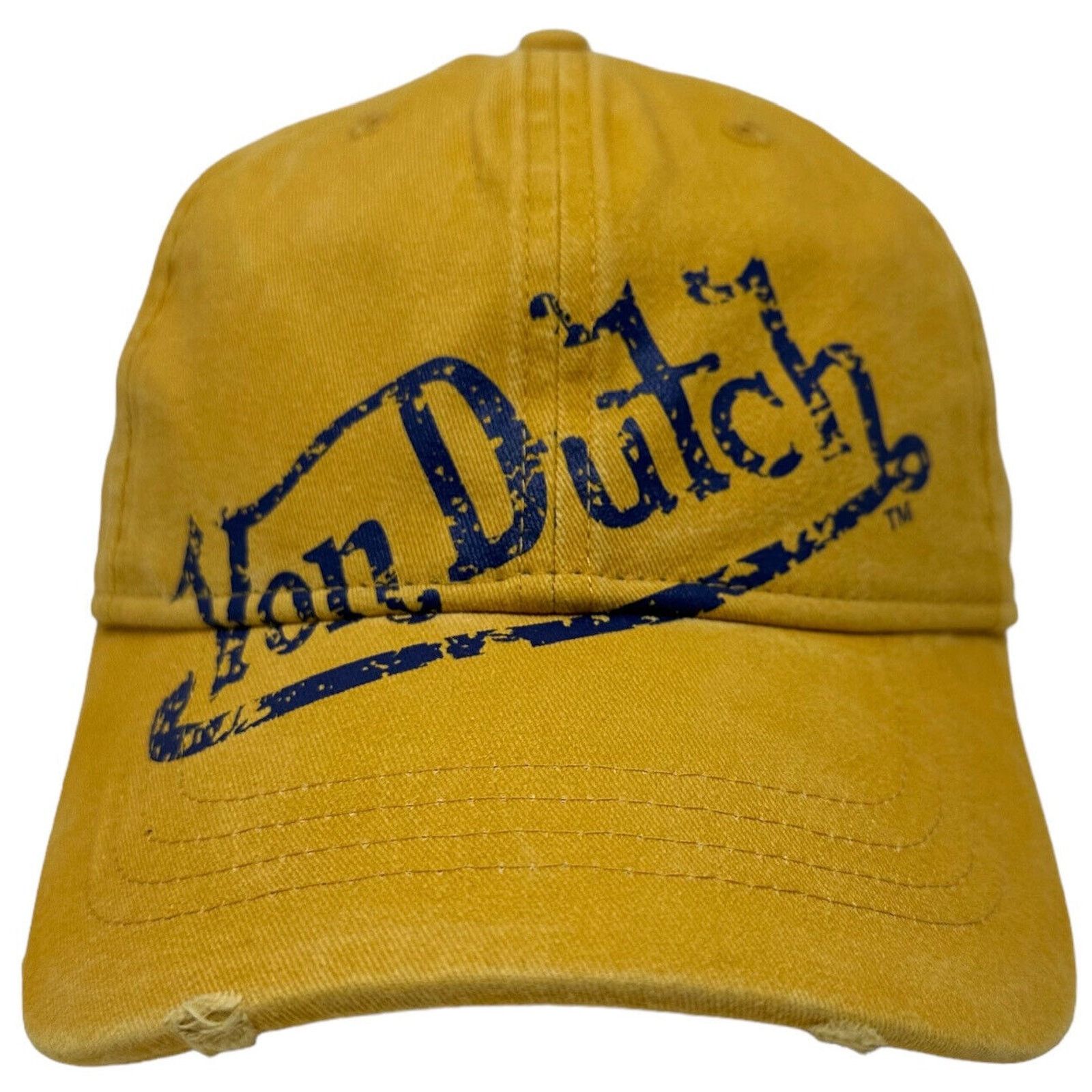 Von Dutch Von Dutch Strapback Hat Washed Mustard Distressed Dad Cap Size ONE SIZE - 1 Thumbnail