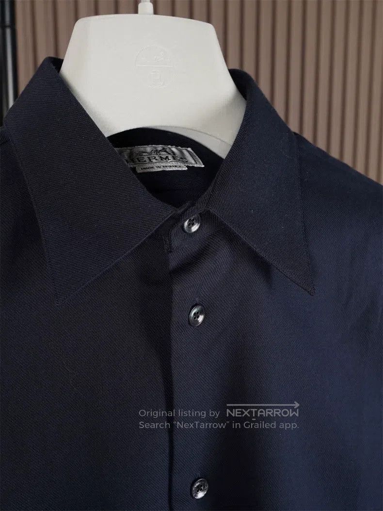 Hermes Hermes Cashmere and Sea Island Cotton Blended Shirt Size US XXS / EU 40 - 2 Thumbnail