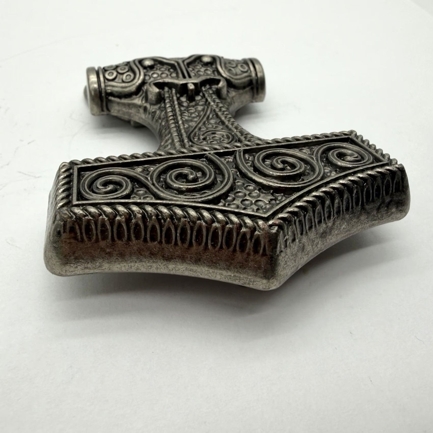 Vintage Unbranded Thor's Hammer Belt Buckle Viking Silver Tone Metal Pattern Mjolnir Men Belt Buckle Casual 90s Viking Scandinavian Mens Size ONE SIZE - 6 Thumbnail