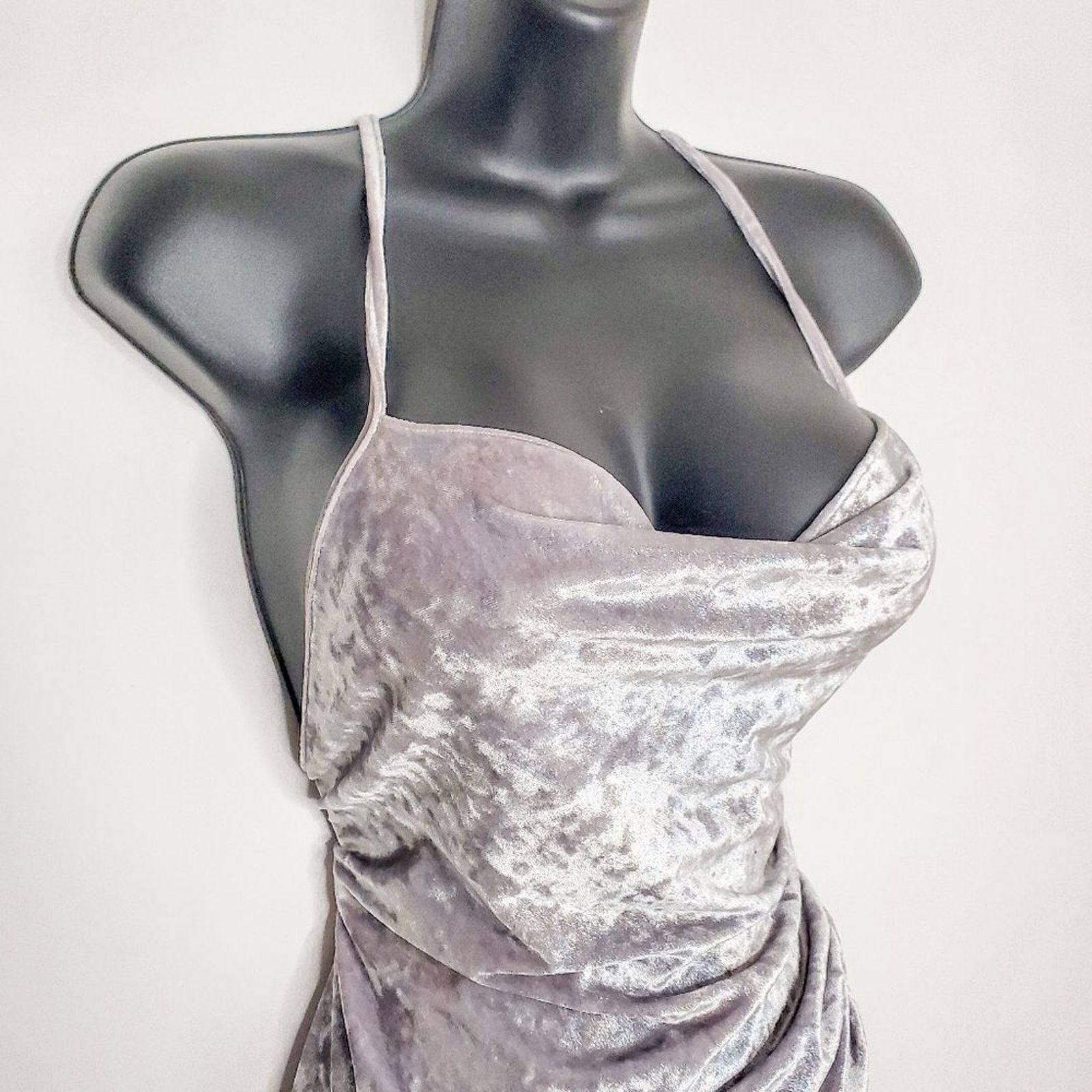 Amanda Uprichard Amanda Uprichard Silver Janet Cowl Neck Open Back Dress Sz S Size S / US 4 / IT 40 - 3 Thumbnail