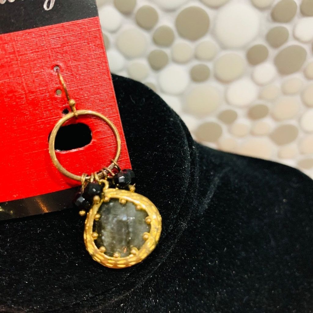 Vintage 💲💰SALE💲💰 Gold Plated with Jade BN Earrings Size ONE SIZE - 3 Thumbnail
