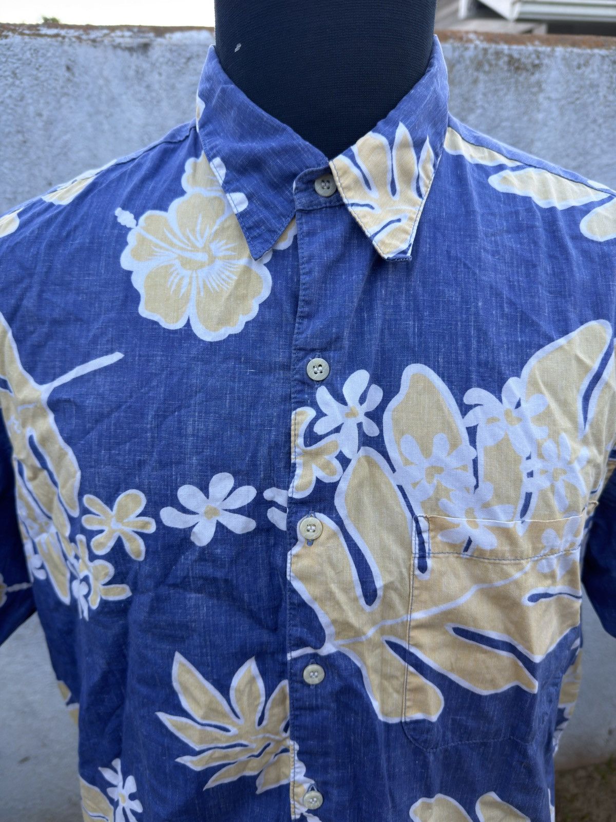 Reyn Spooner PreOwned Reyn Spooner Blue/Yellow Hawaiian Print Men's Large Size US L / EU 52-54 / 3 - 3 Thumbnail