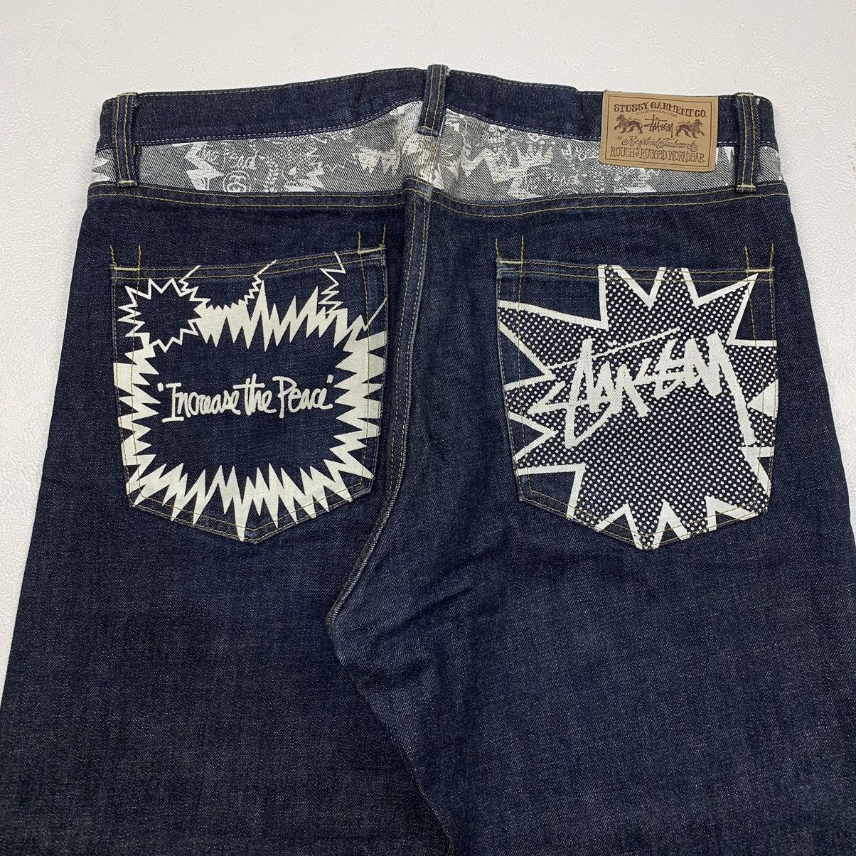Stussy Stussy rought & rugged workgear printed denim pants Size US 34 / EU 50 - 4 Thumbnail