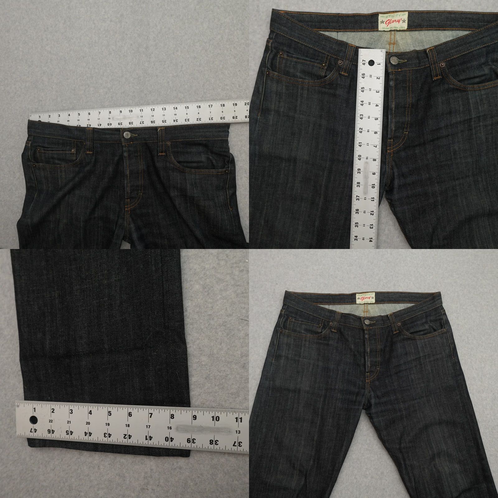 Vintage GLORY UTILITY Jeans 34 (34X31) Blue Denim USA Straight Men’s Jeans Blue Denim Size US 34 / EU 50 - 8 Thumbnail