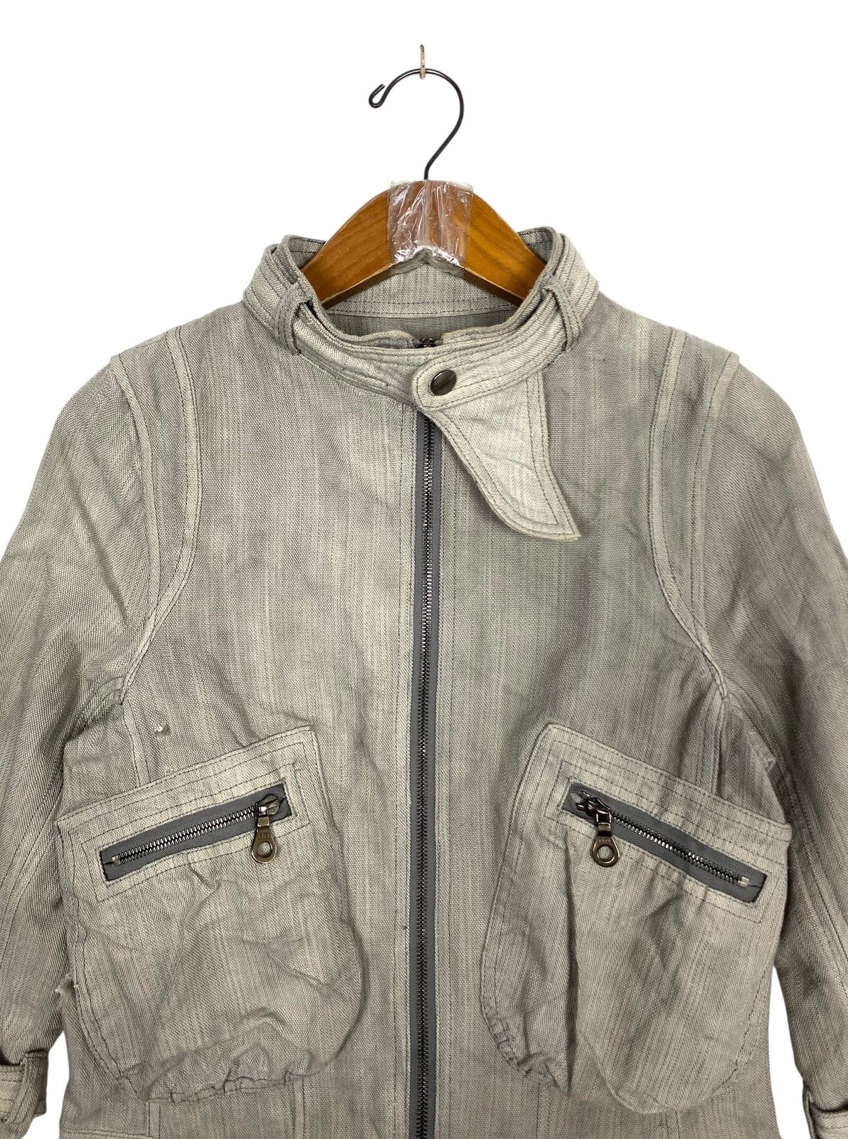 Japanese Brand Rare‼️Luxxm Distressed Jacket Riri Zip Size XS / US 0-2 / IT 36-38 - 4 Thumbnail