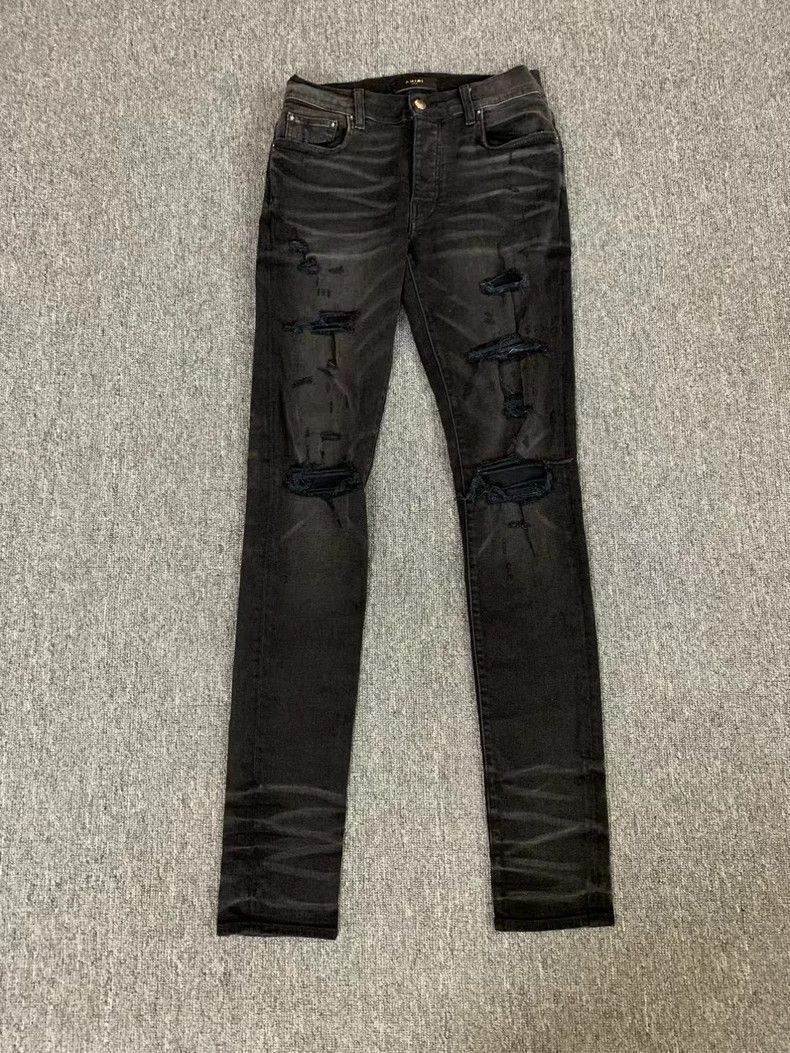 Amiri Amiri double knee destroyed jeans Size US 30 / EU 46 - 1 Thumbnail