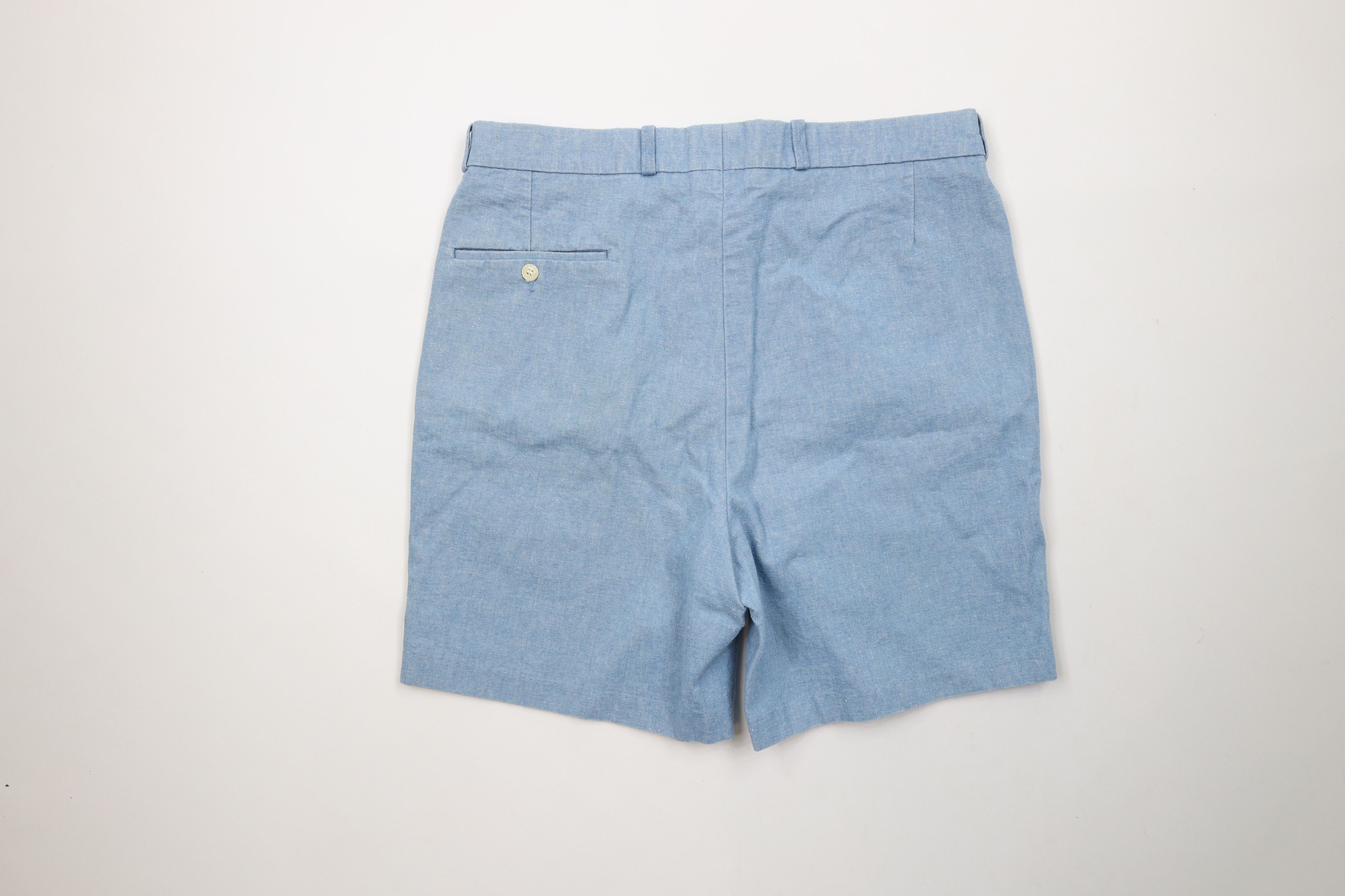 Vintage Vintage 70s Streetwear Chambray Denim Above Knee Shorts Size US 34 / EU 50 - 12 Thumbnail