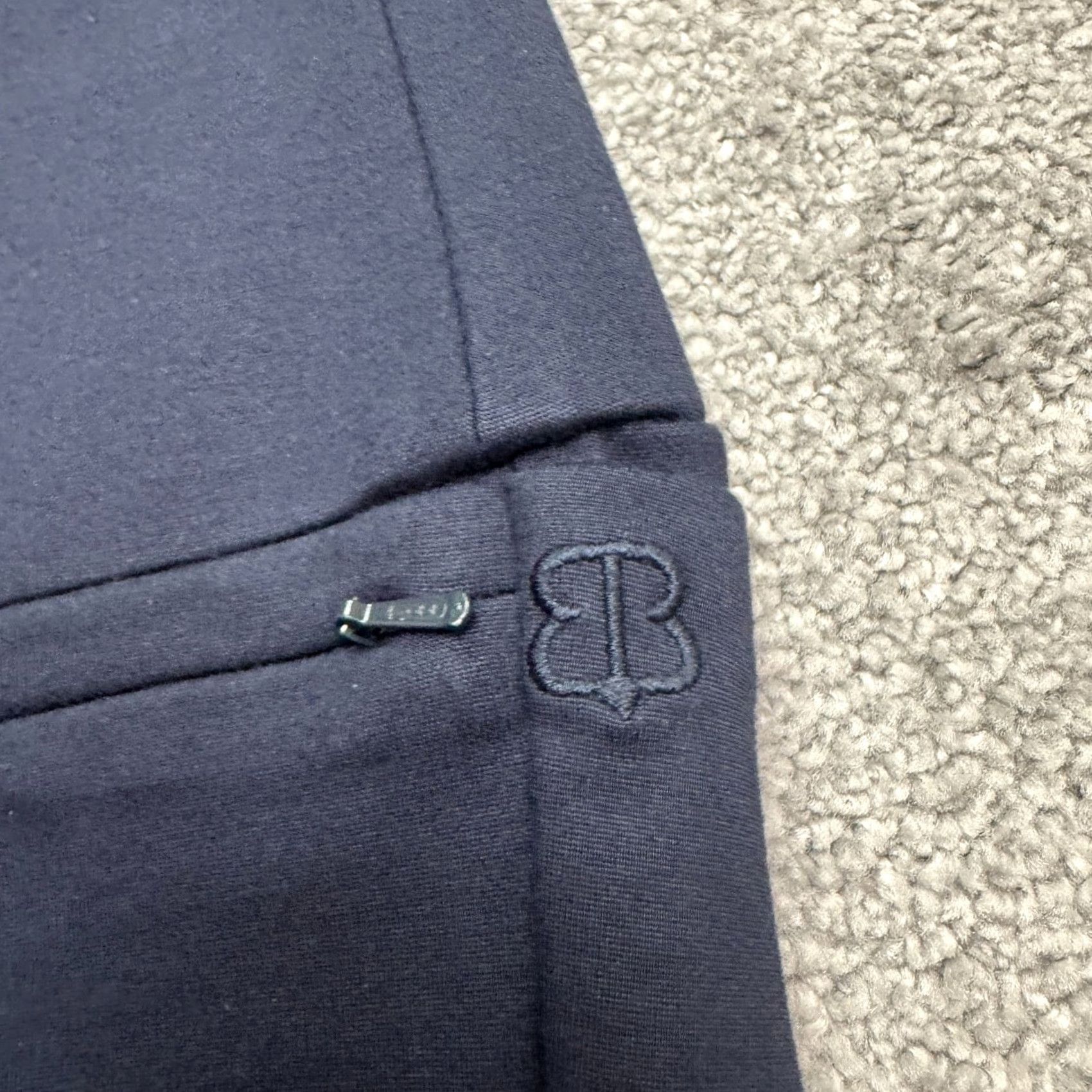 Vintage Betabrand Slim Skinny Dress Pants Womens Large Navy Blue Mid Rise Stretch Knit Shirts? Size 36" / US 14 / IT 50 - 6 Thumbnail