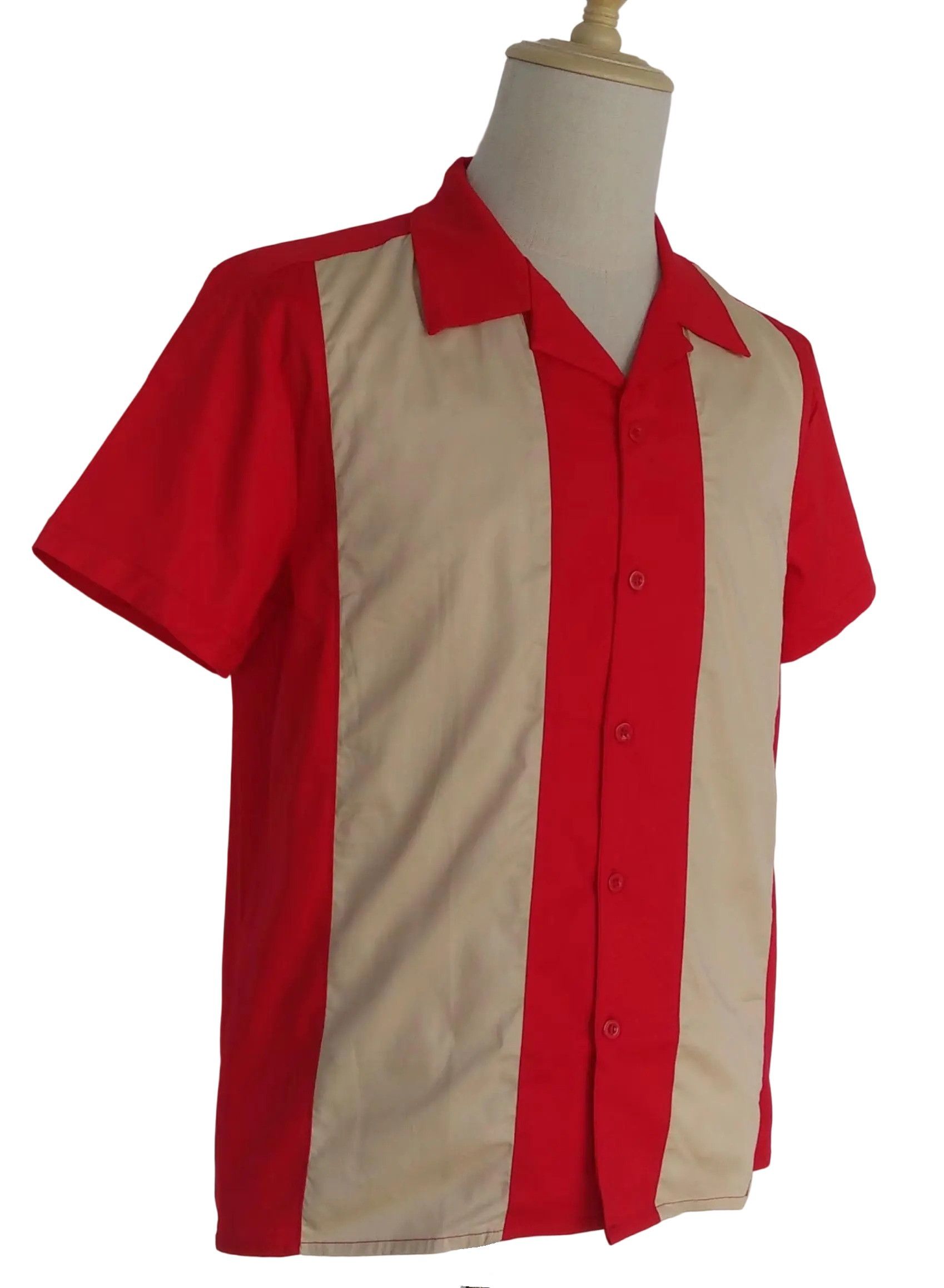 Other Retro Two-tone Men Shirt Solid Casual Shirt Red Size US L / EU 52-54 / 3 - 2 Thumbnail