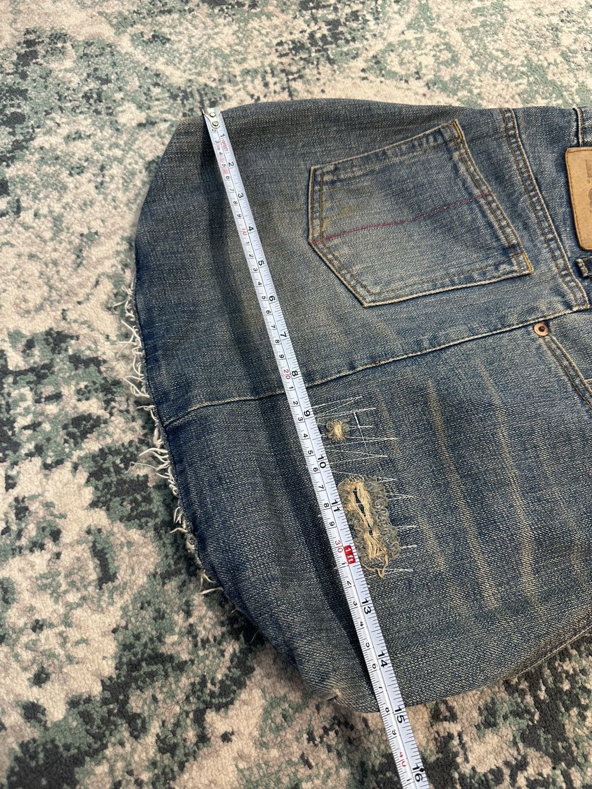 If Six Was Nine L.G.B Le Grande Bleu | Reconstructed Denim Distressed Bag Size ONE SIZE - 6 Thumbnail
