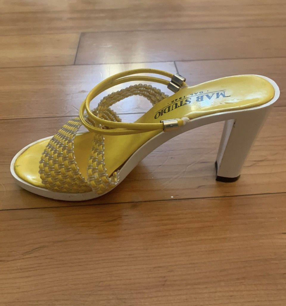 Designer × Vintage Vintage Y2K 90s Heels in yellow Size US 6 / IT 36 - 9 Thumbnail
