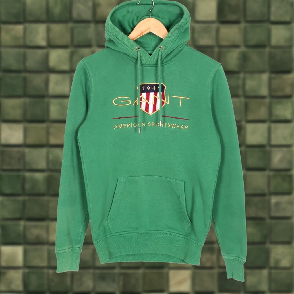 Gant GANT Archive Shield Hoodie Sweatshirt Men S VR4040, Green, Pullover, Hooded, Regular, Cotton Polyester, Logo, Designer Modern, Size S, Men, Hoodie Size US S / EU 44-46 / 1 - 1 Thumbnail
