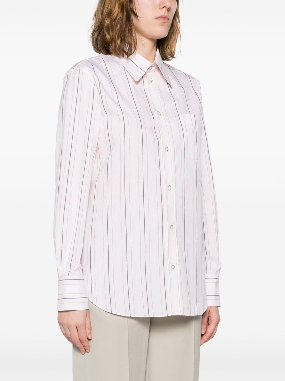 Marni o1f1d3z0525 Striped Cotton Shirt in Multicolor Size M / US 6-8 / IT 42-44 - 3 Thumbnail