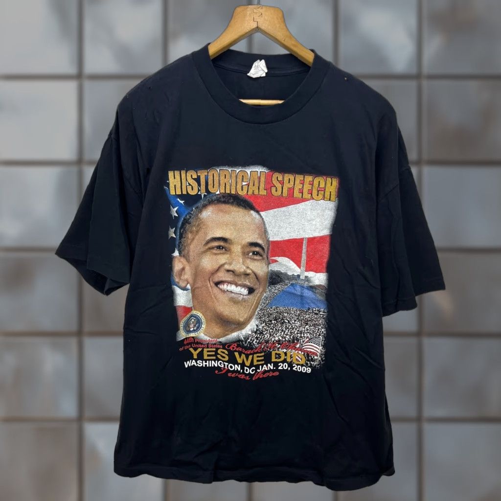 Vintage VINTAGE Barack Obama Historical Speech USA Y2K T-Shirt 2XL Men Long Sleeve Black Size US XXL / EU 58 / 5 - 1 Thumbnail