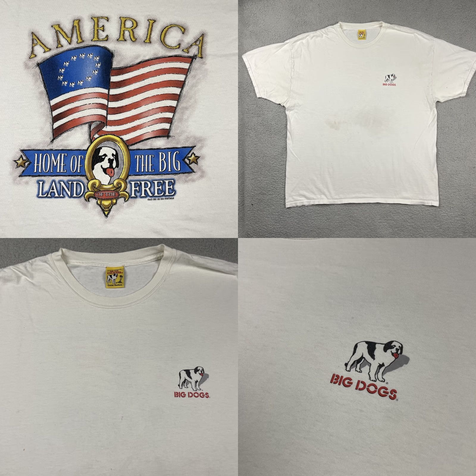 Big Dogs VTG Big Dogs T Shirt Home of The Big Parody 2001 XL White Unisex Adults Crew Neck Short Sleeve Graphic Print Dog 2000s Mens Womens Boys Girls Size US XL / EU 56 / 4 - 9 Thumbnail