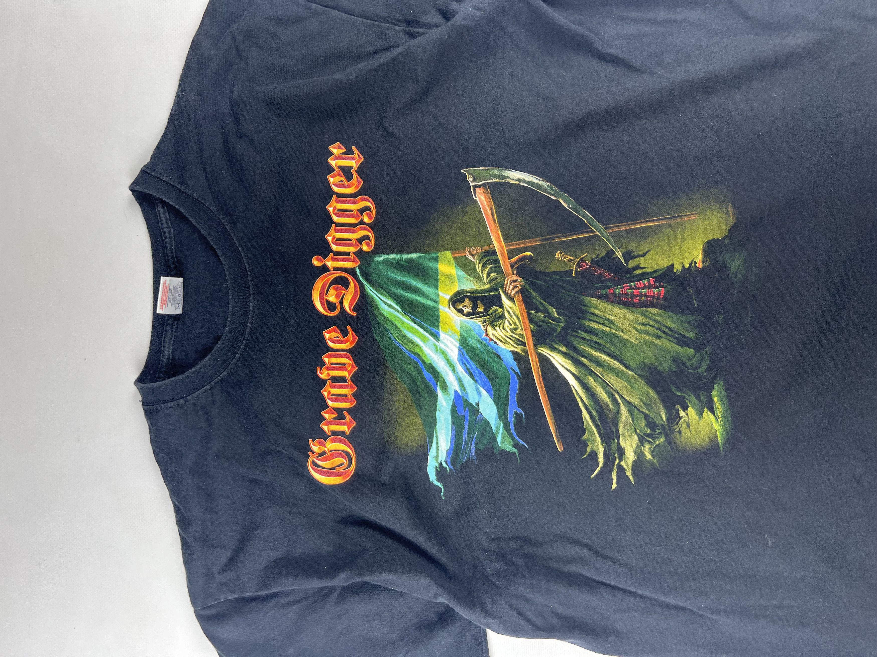 Band Tees × Vintage Vintage Grave Digger Hammer of The Scots Rock T-shirt Size US XL / EU 56 / 4 - 3 Thumbnail