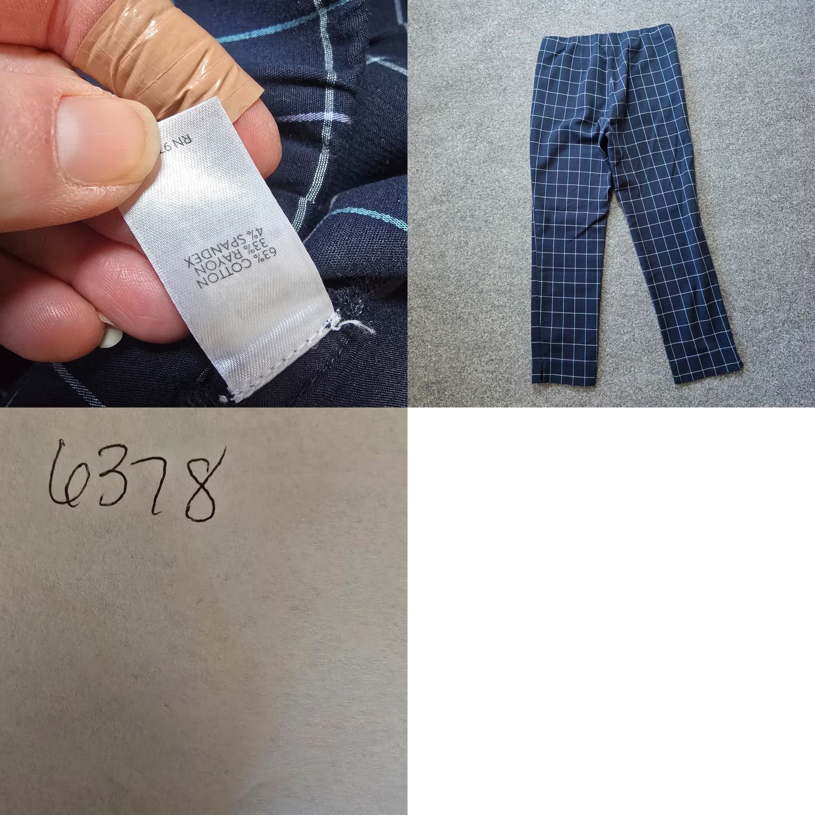 J. Jill J. Jill Pants Womens Size 10 Blue Plaid Stretch Ponte Ankle Regular Fit Tapered Casual Career Dressy Womens Size 24" / US 00 / IT 34 - 8 Thumbnail