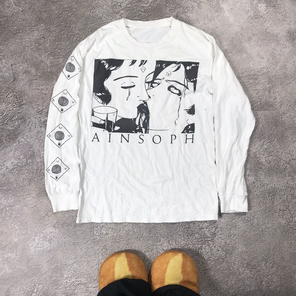 Vintage Y2K Ainsoph Graphic Tee Creepy Dark Aesthetic Swag S