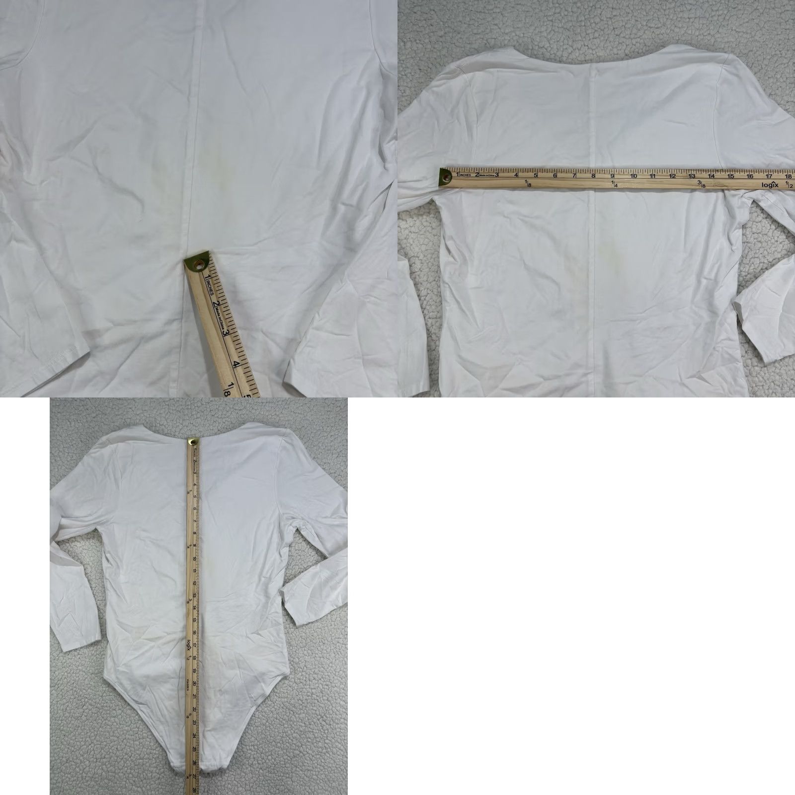 Everlane EVERLANE Long Sleeve V-Neck Bodysuits Womens XL Lavender White Soft Size XL / US 12-14 / IT 48-50 - 9 Thumbnail
