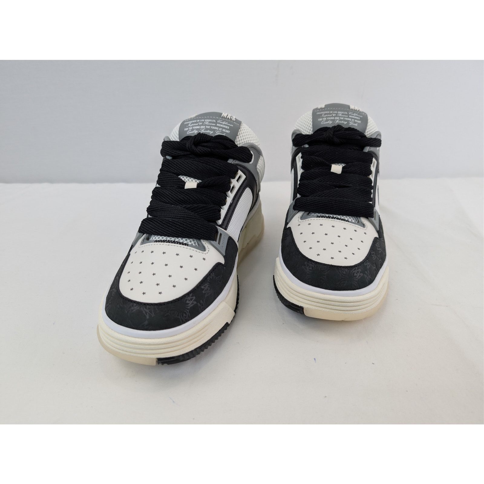 Amiri o1rshd1 MA-1 Quad Debossed Nubuck Sneakers in Black Size US 12 / EU 45 - 8 Thumbnail