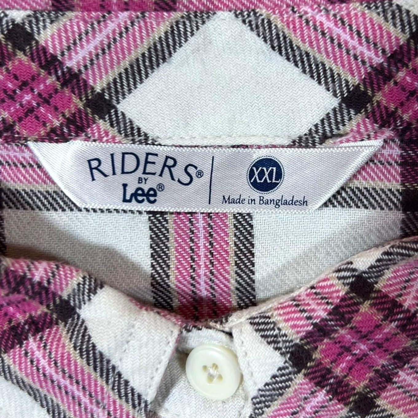 Lee Riders by Lee Pink White Plaid Check Long Sleeve Flannel Shirt Women's XXL Size XXL / US 16-18 / IT 52-54 - 4 Thumbnail