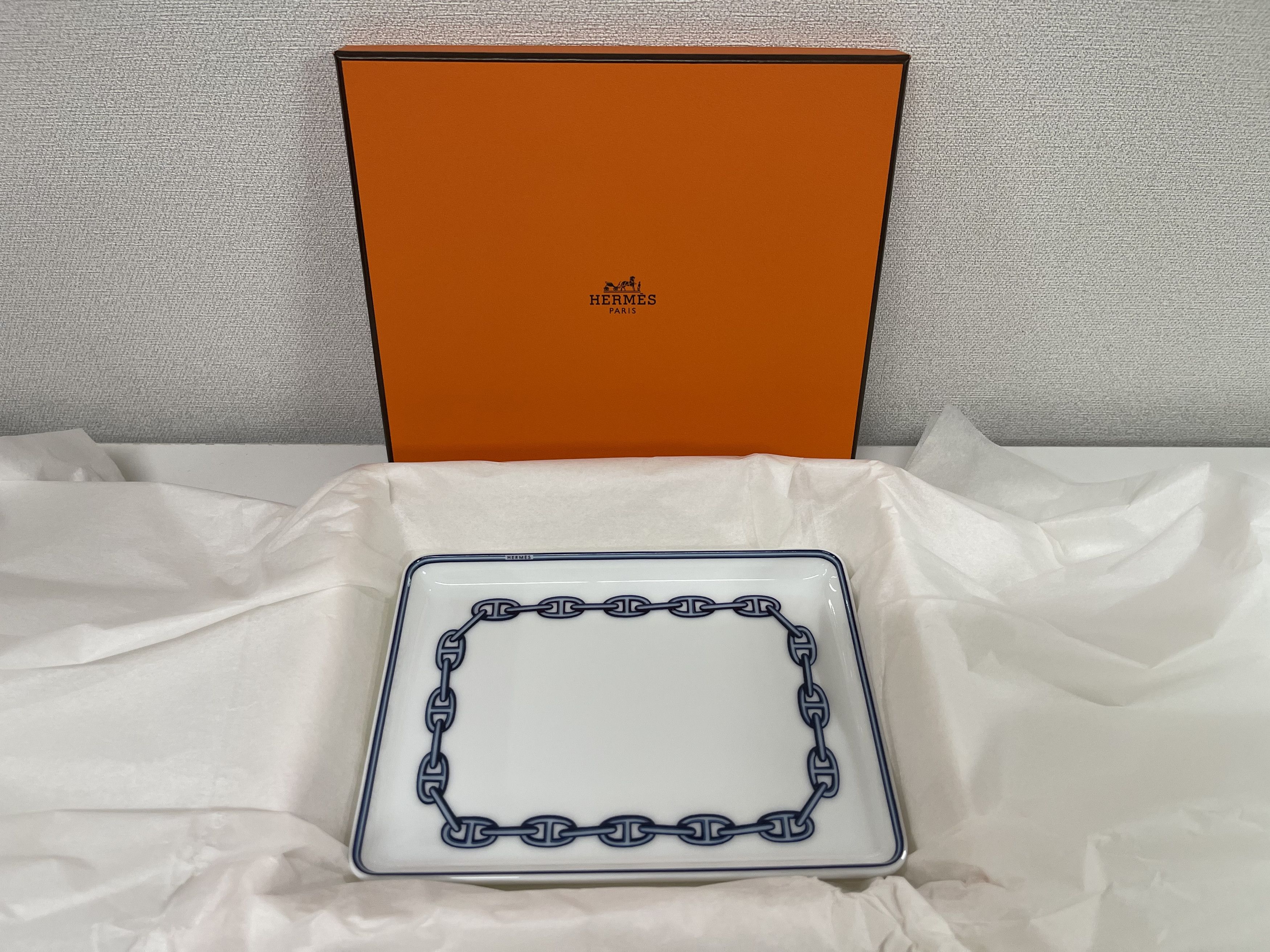 Hermes Hermes Chaine D'Ancre Blue Square Plate Size ONE SIZE - 5 Thumbnail