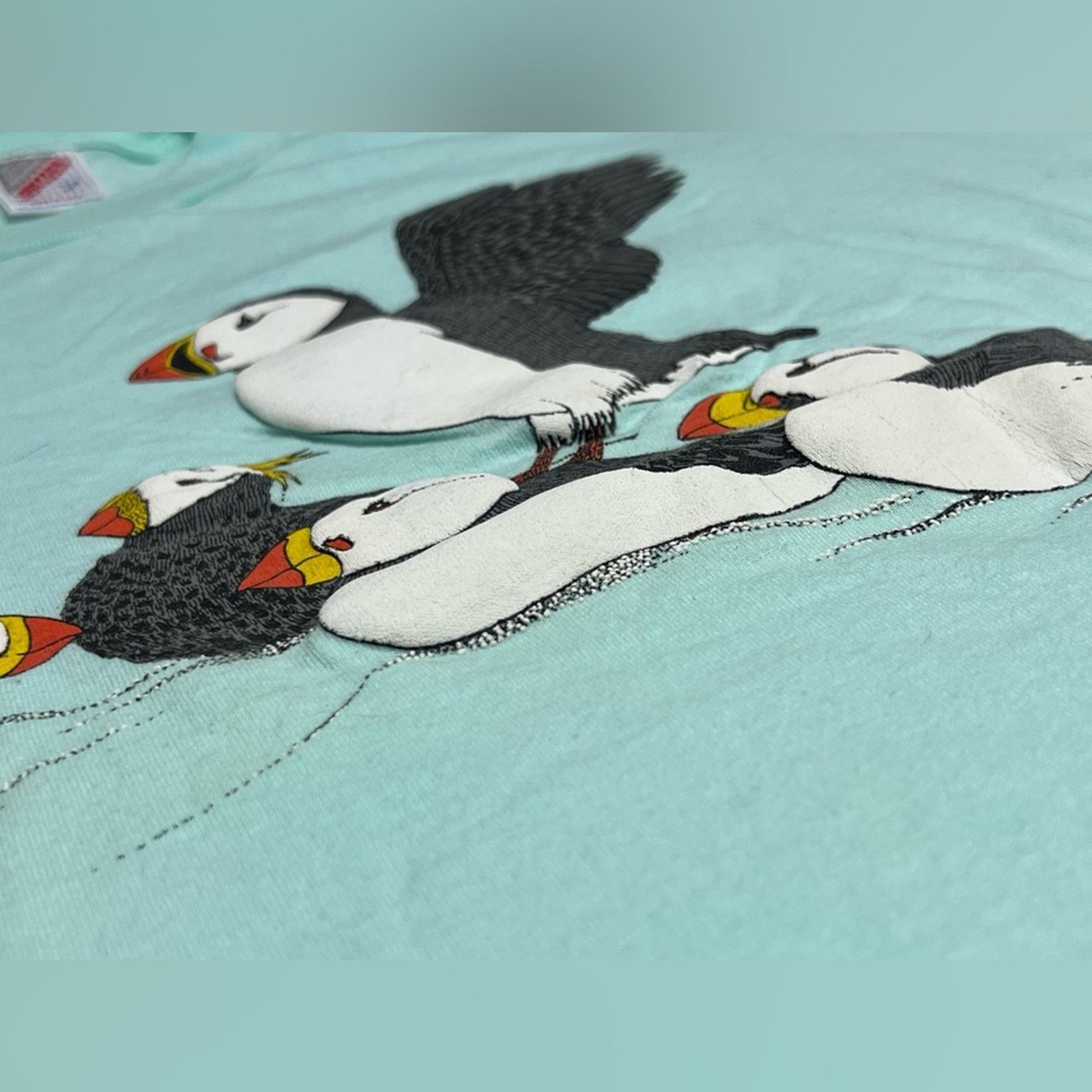 Jerzees Vintage Sea World Puffins Nature Shirt Made USA Jerzees Tee Size US L / EU 52-54 / 3 - 4 Thumbnail