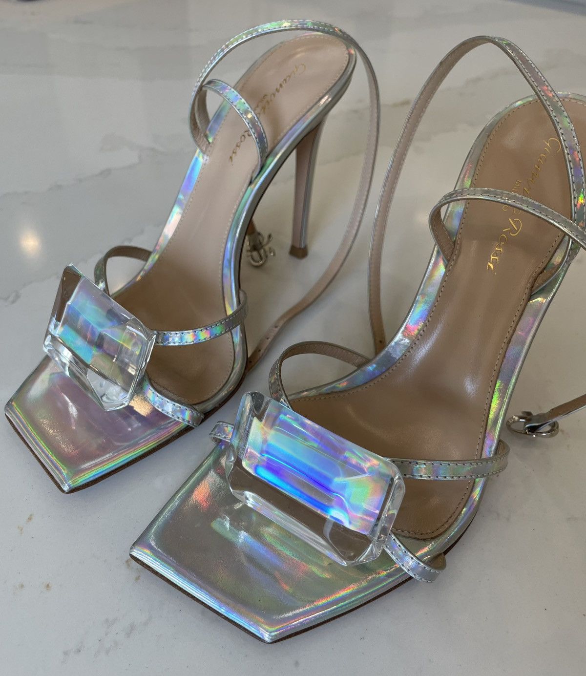 Gianvito Rossi Gianvito Rossi Jaipur silver holographic sandal size 8 Size US 8.5 / IT 38.5 - 3 Thumbnail