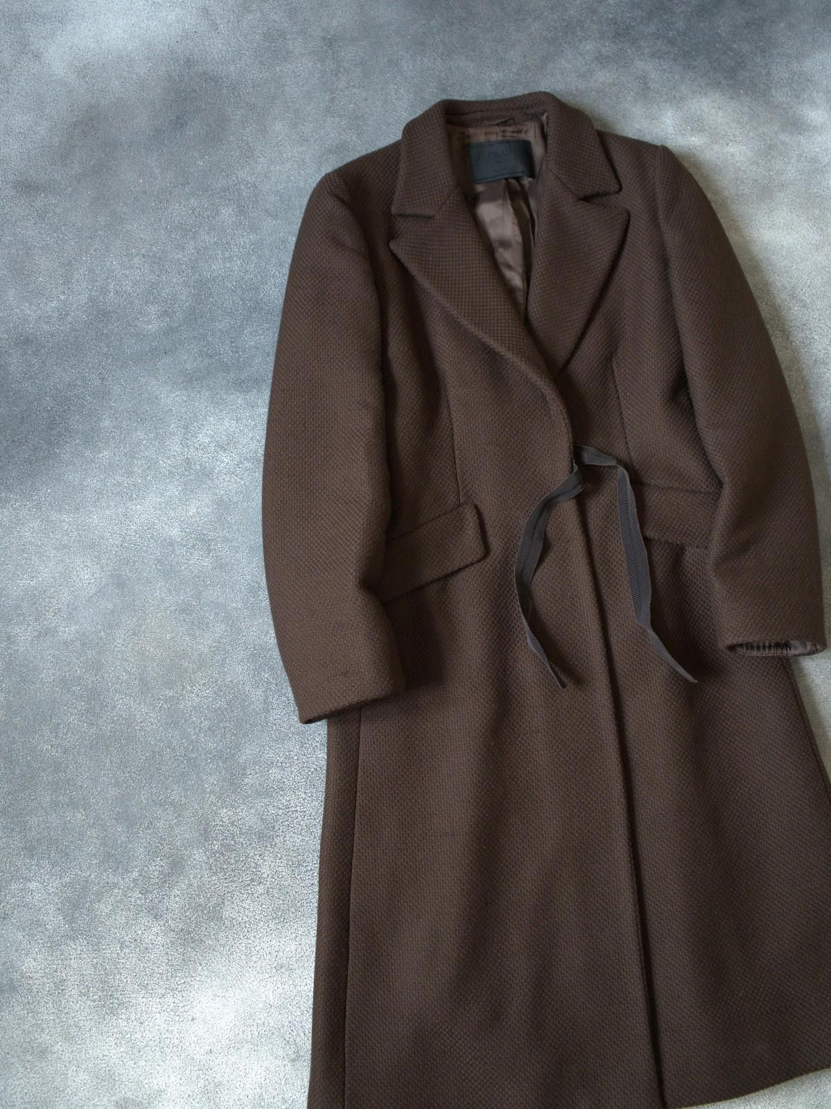 Prada F/W 2000 Prada RUNWAY Chocholate Wool Laces Bow Coat Size M / US 6-8 / IT 42-44 - 10 Thumbnail