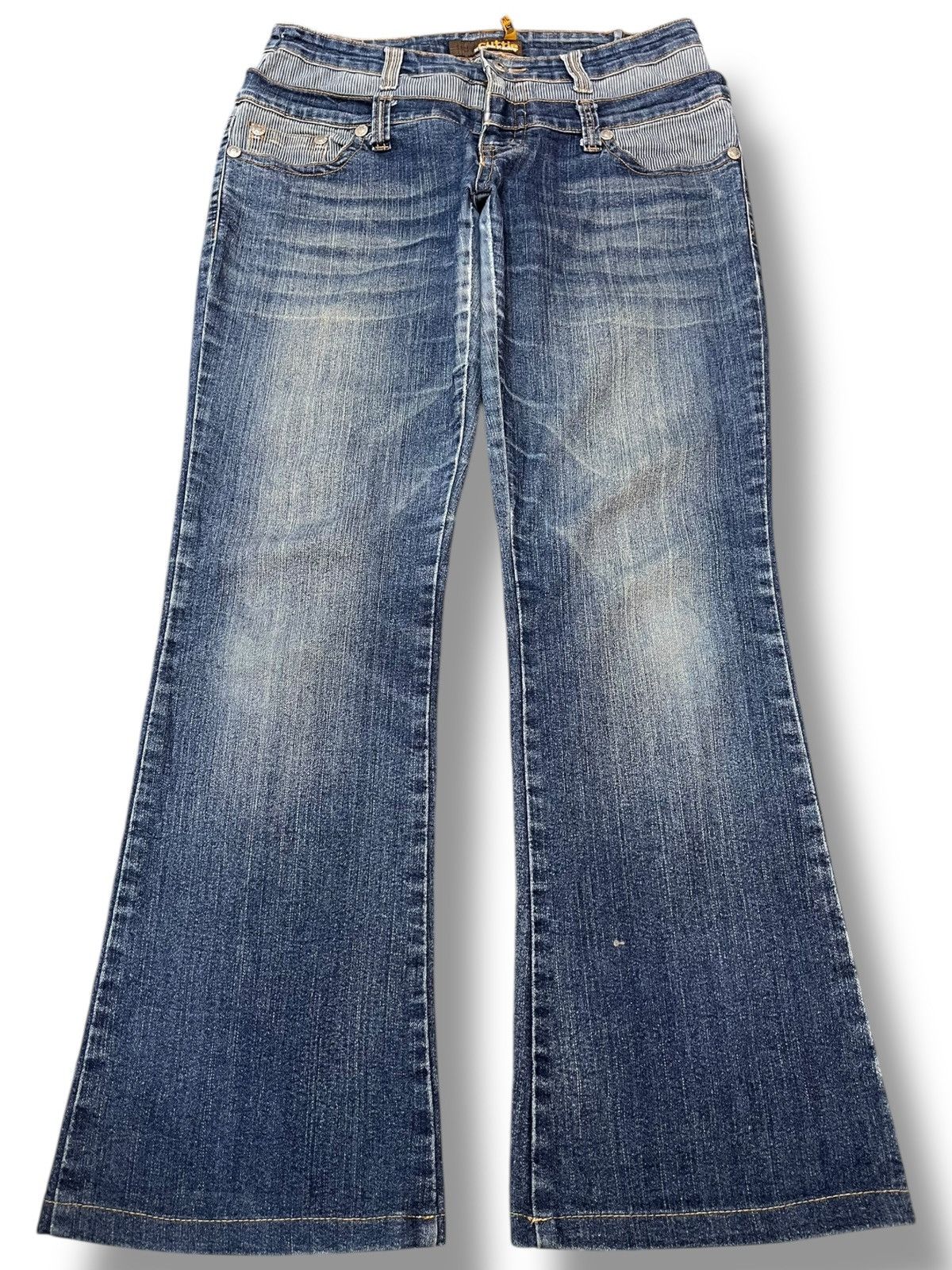 Japanese Brand Vintage Cuttle Double Waist Flare Denim Size US 31 - 1 Thumbnail