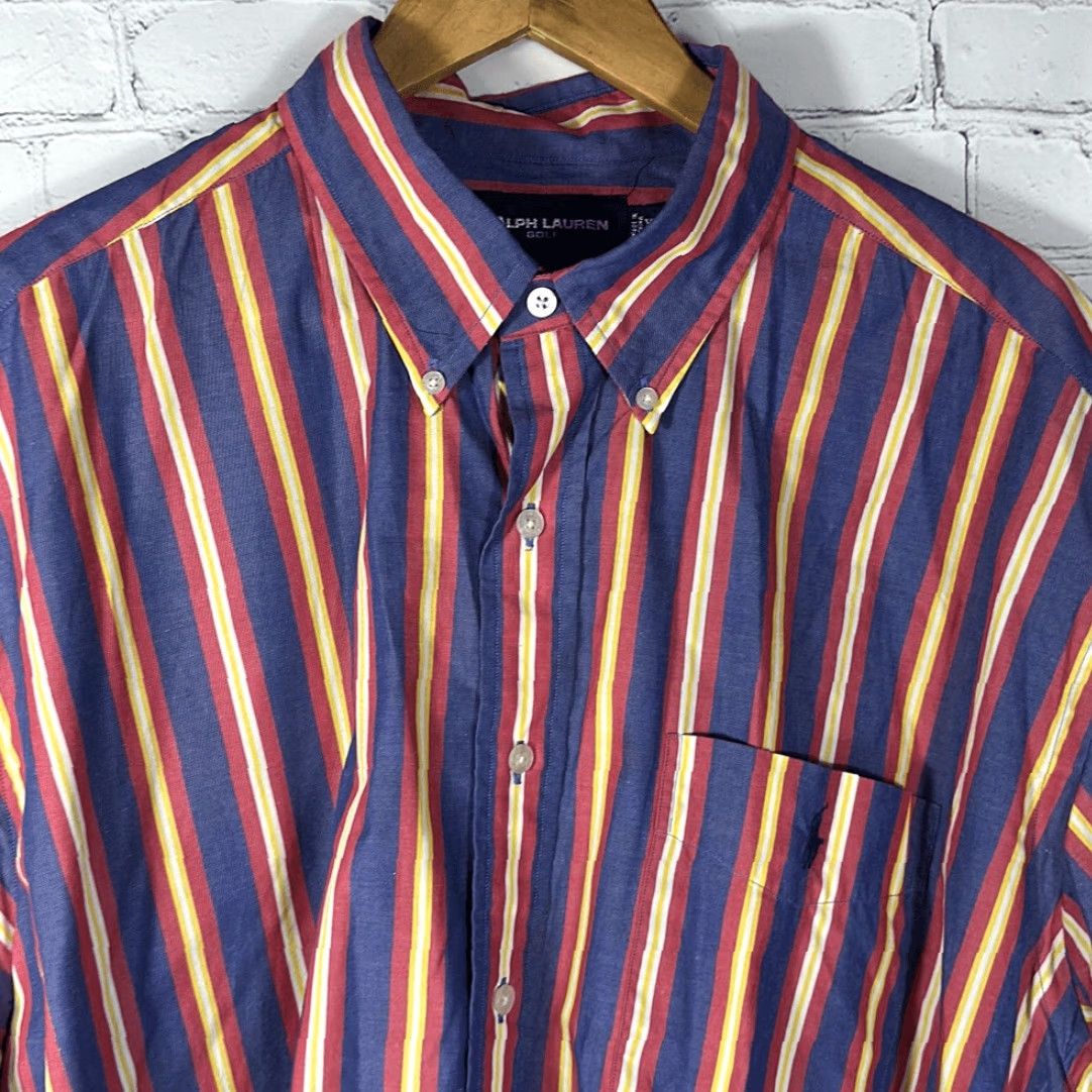 Ralph Lauren Ralph Lauren Golf Mens Tilden Button Down Shirt XL Blue Red Striped Size US XL / EU 56 / 4 - 4 Thumbnail
