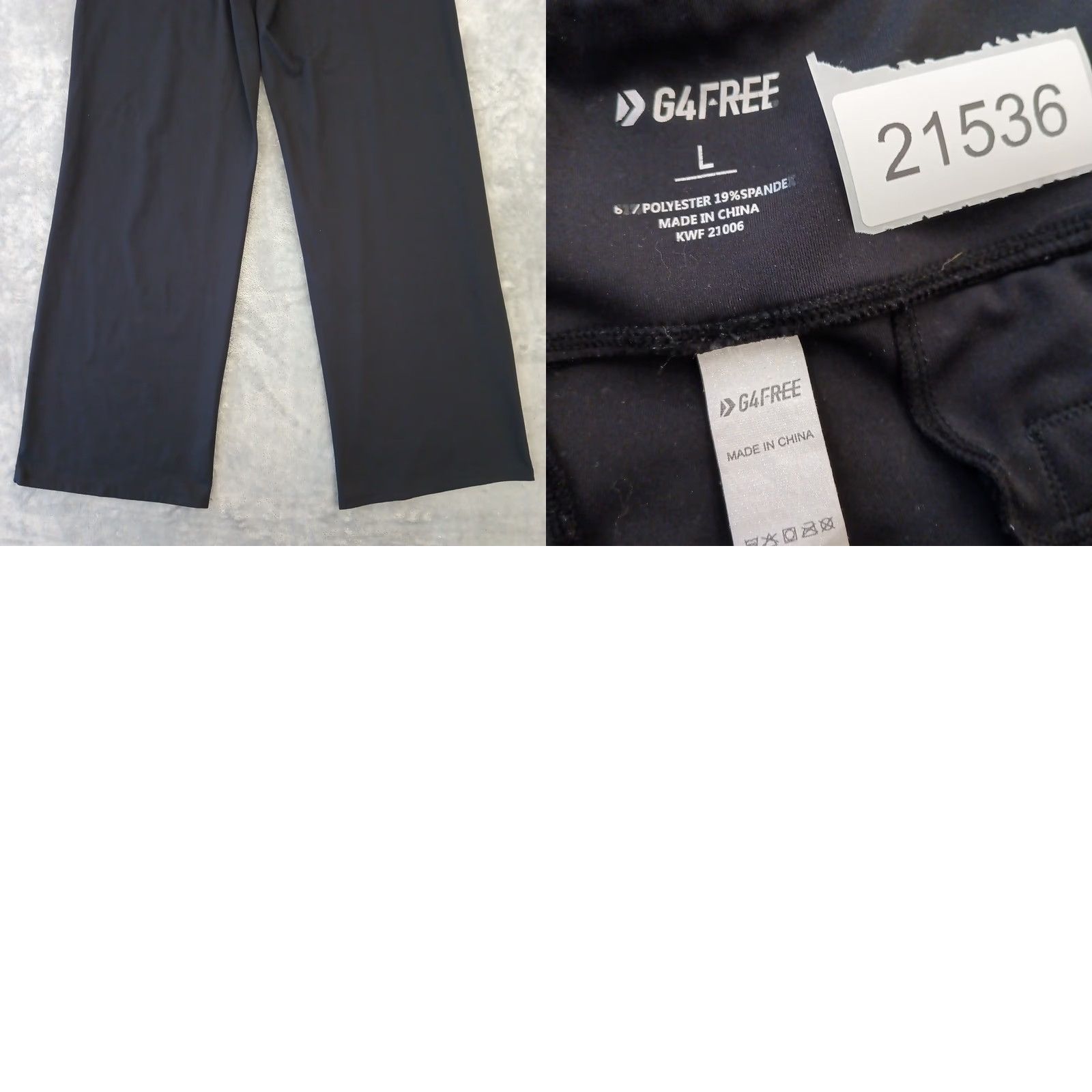 Vintage G4Free Ankle Pants Womens L Black Wide-Leg Pull On Pockets 30x31 High Rise Size 36" / US 14 / IT 50 - 8 Thumbnail