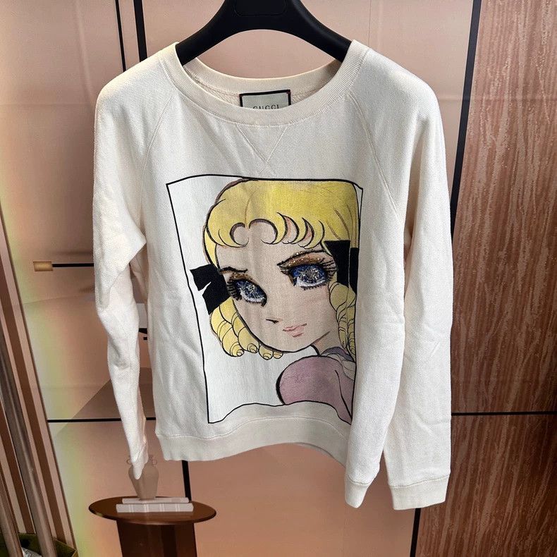 Gucci Gucci White Princess Snow White Round Neck Trover Sweatshir Size US S / EU 44-46 / 1 - 1 Thumbnail
