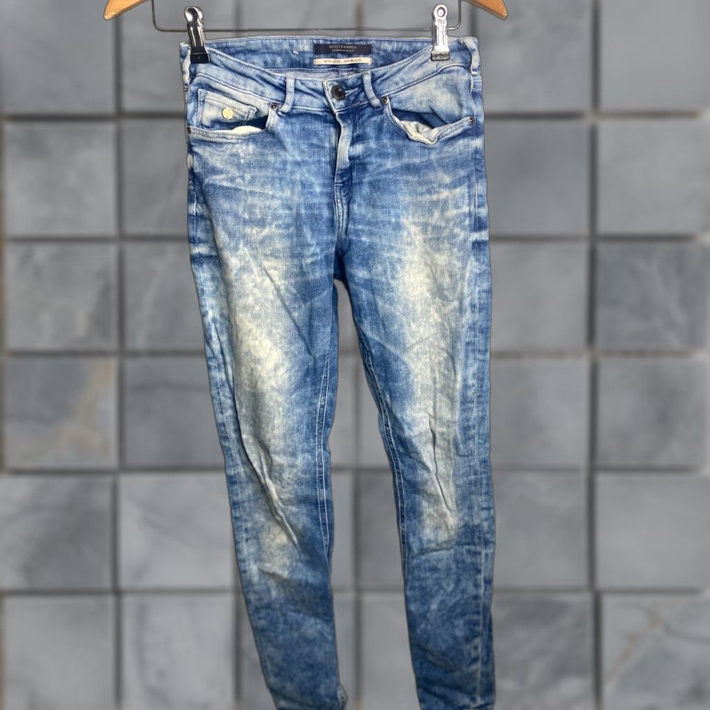 Scotch & Soda SCotch & Soda Jeans Women Slim Denim Distressed 28x30 London Theme Blue Regular Inseam 30in Womens Jeans Size 28" / US 6 / IT 42 - 1 Thumbnail