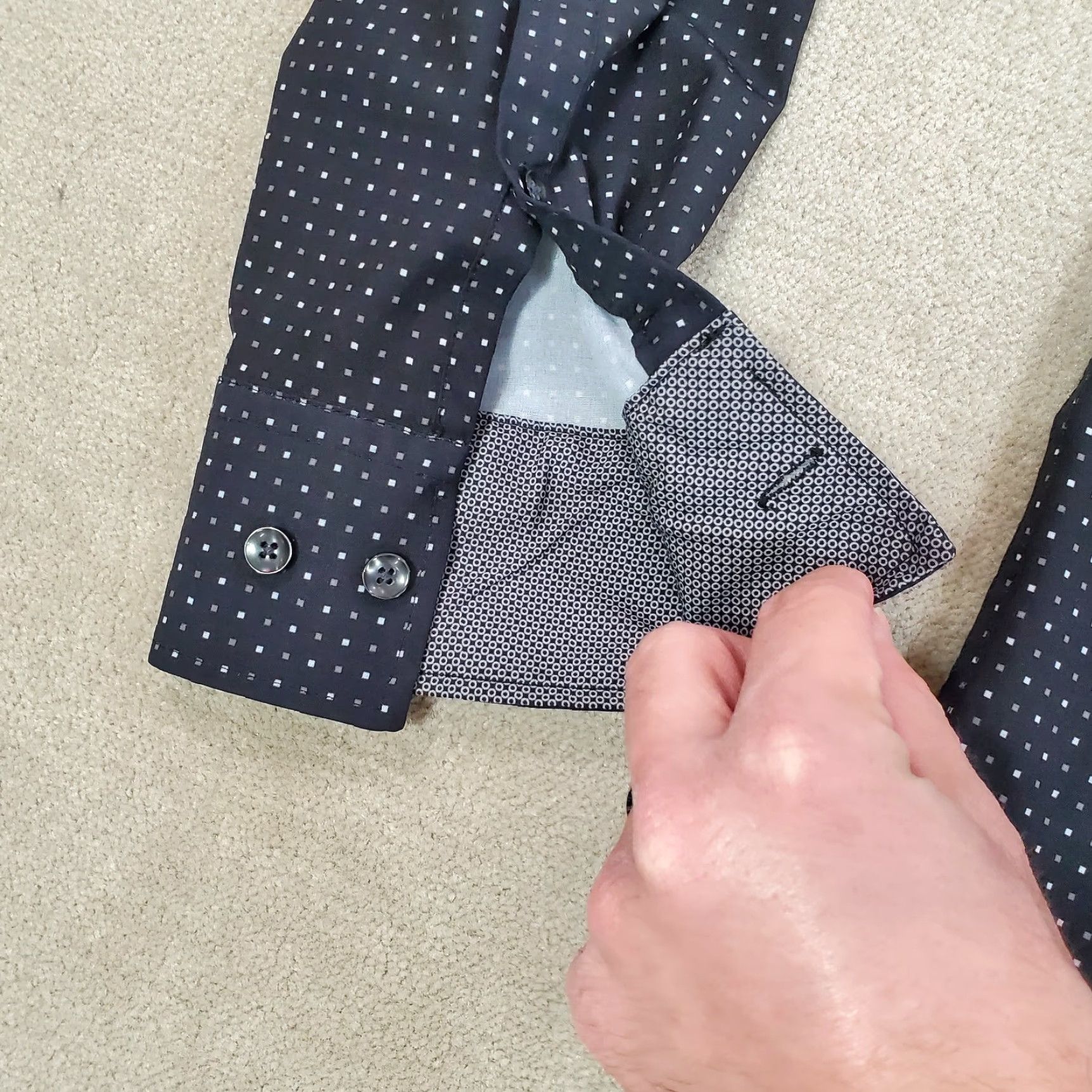 Vintage Con.Struct Shirt Mens XL Black Gray Button Up 4 Way Stretch Performance Slim Button-Down Collar Size US XL / EU 56 / 4 - 3 Thumbnail