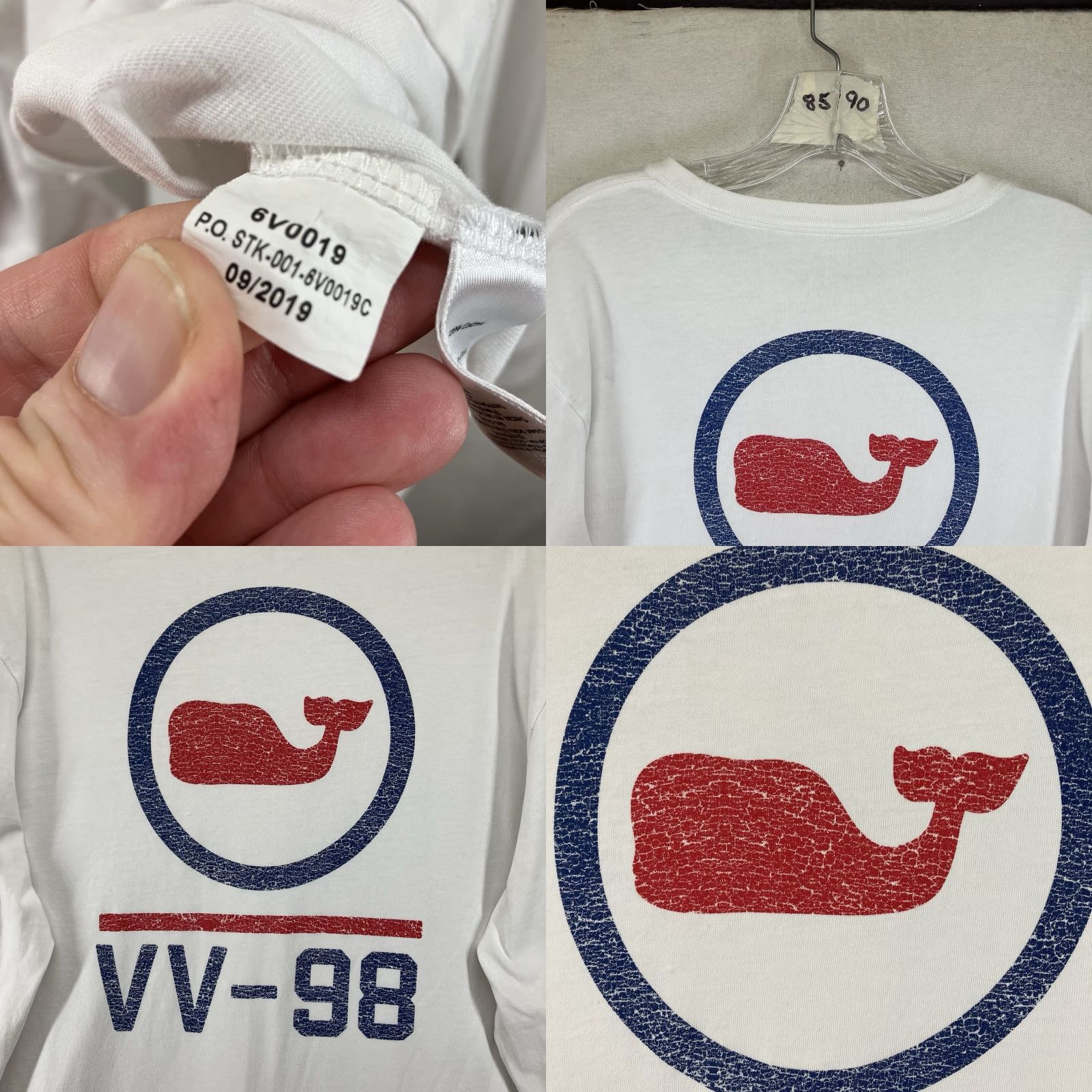Vineyard Vines Vineyard Vines Men's Long Sleeve T-Shirt Crew Neck Graphic Print 90s Nautical Beach White Large Size US L / EU 52-54 / 3 - 8 Thumbnail