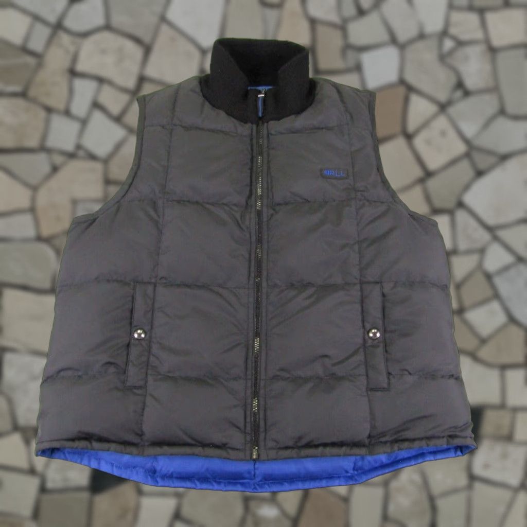 Ralph Lauren Lauren Ralph Lauren Vest Womens Large Black Blue Reversible Down Puffer Wool Rib Jacket Size L / US 10 / IT 46 - 1 Thumbnail