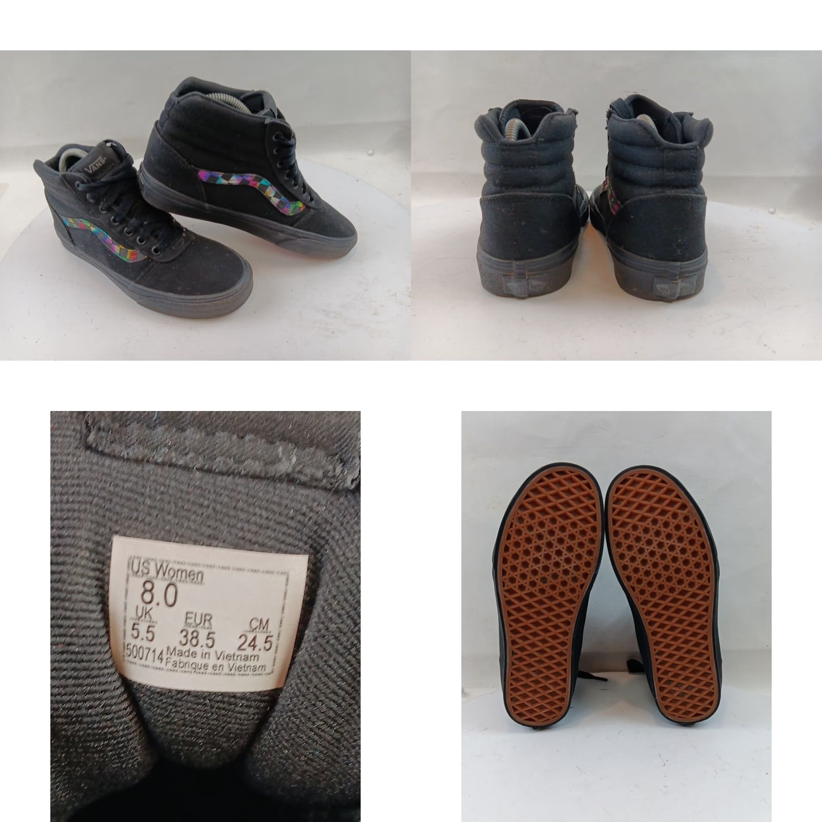 Vans VANS Ward Iridescent Check Shoes Women's Size 8 Black Multicolor Hi Top Skate Shoe Size M / US 6-8 / IT 42-44 - 11 Thumbnail
