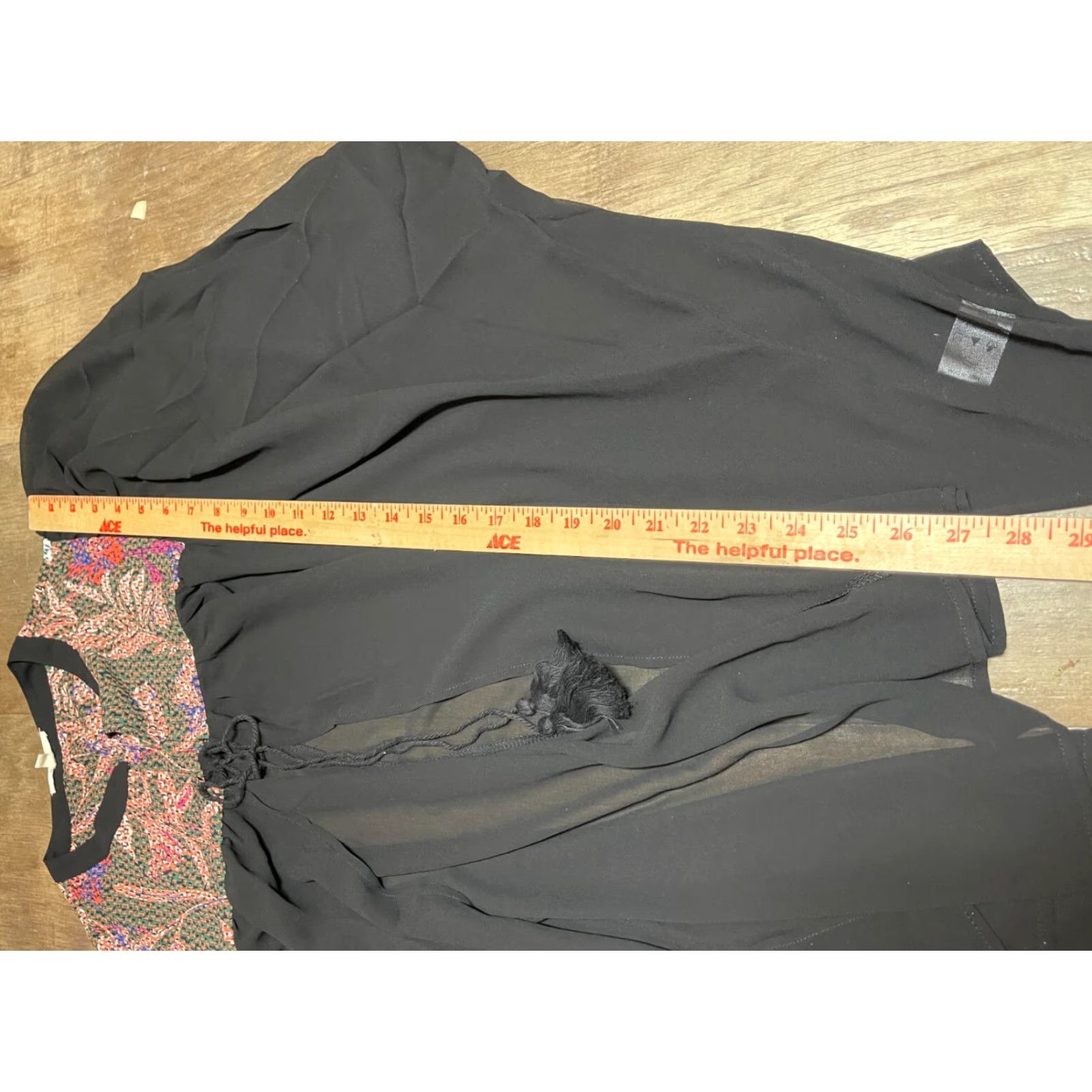Vintage Easel Blouse Shirt Womens Small S Black Tie Front Short Sleeve Casual Coverup Sheer Lis Fall Spring Summer Winter Size S / US 4 / IT 40 - 2 Thumbnail