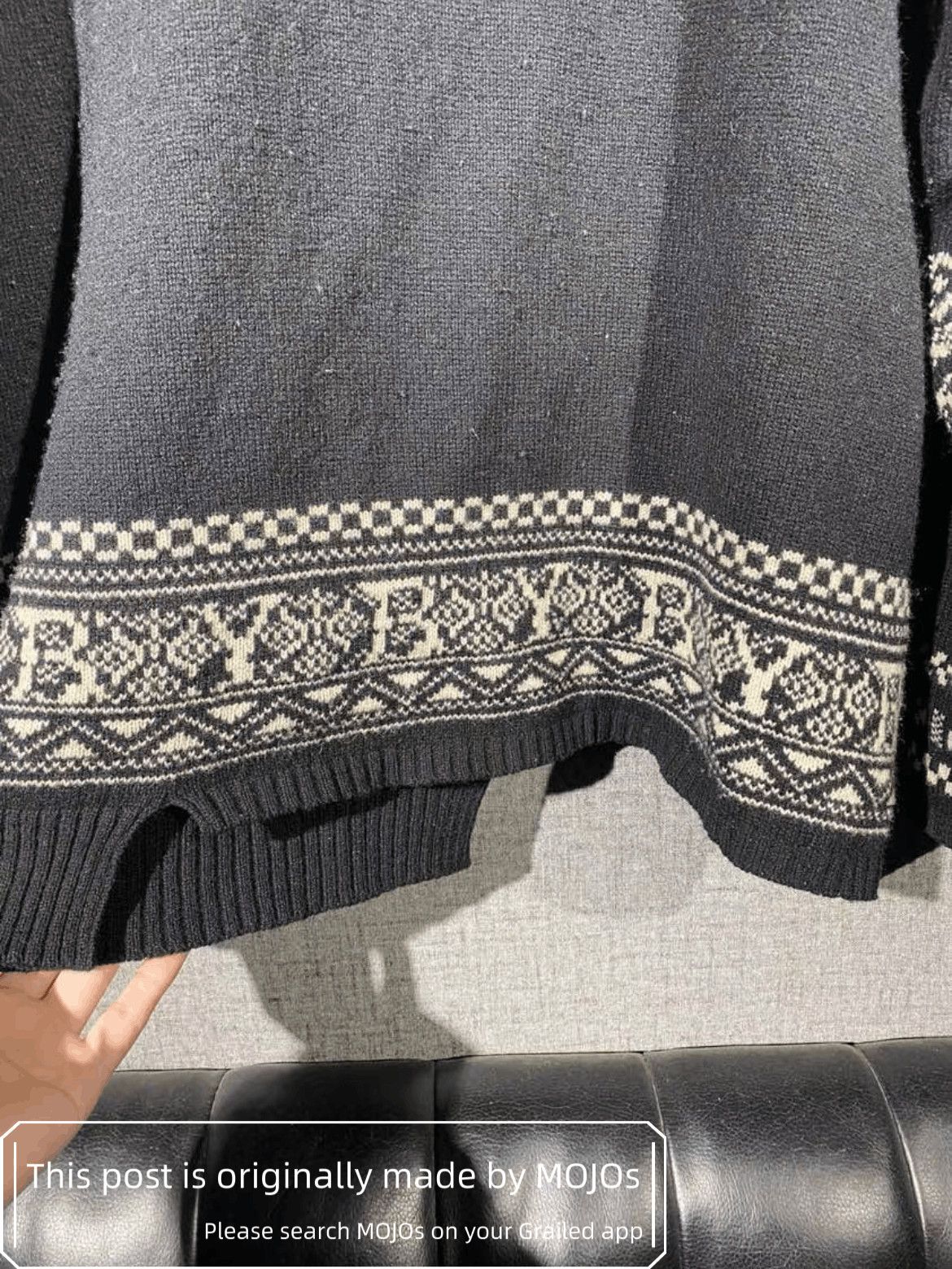 Yohji Yamamoto Sz 2 Yohji Yamamoto Ethical Pattern Stripe Knitwear mojos141 Size US M / EU 48-50 / 2 - 3 Thumbnail