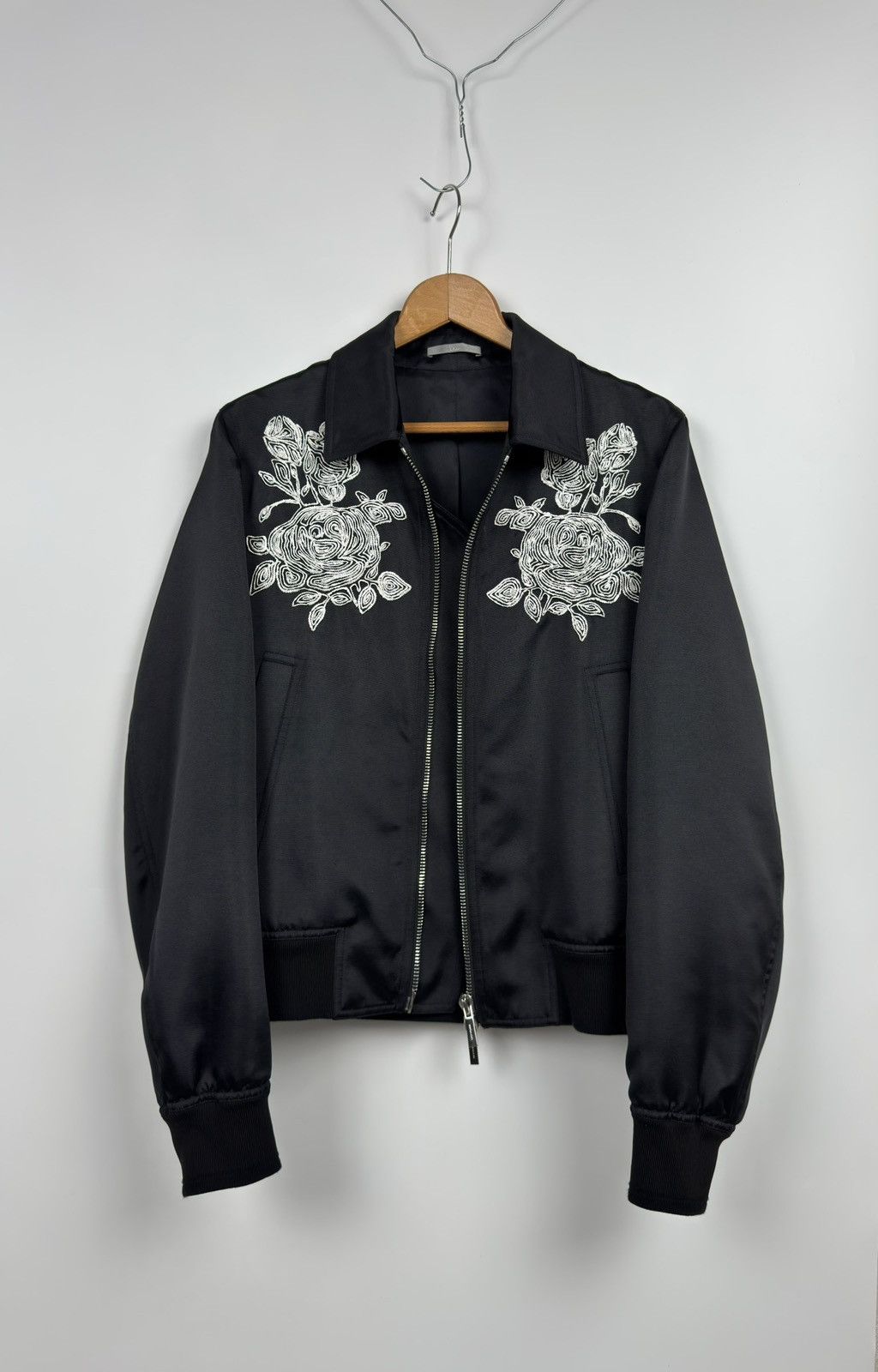 Dior Dior Homme Black Rose Embroidered Blouson Bomber Jacket Size US M / EU 48-50 / 2 - 8 Thumbnail