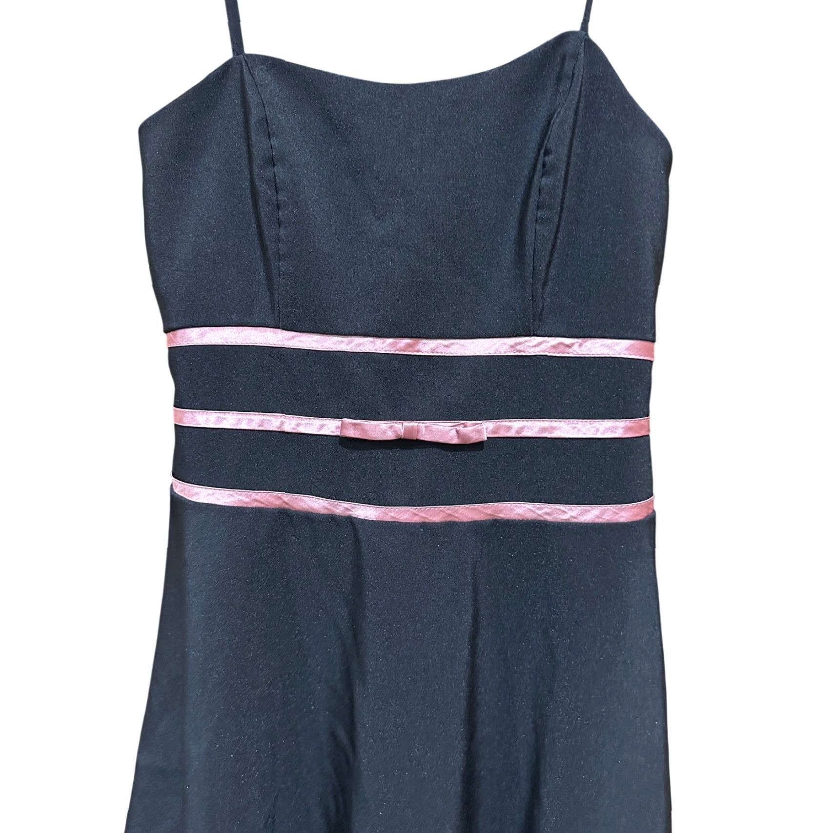 Vintage Y2K B. Smart Midi Dress Juniors 5 Black Pink Sleeveless A-Line Fit & Flare Party Cocktail Prom Retro Coquette Womens Size S / US 4 / IT 40 - 4 Thumbnail