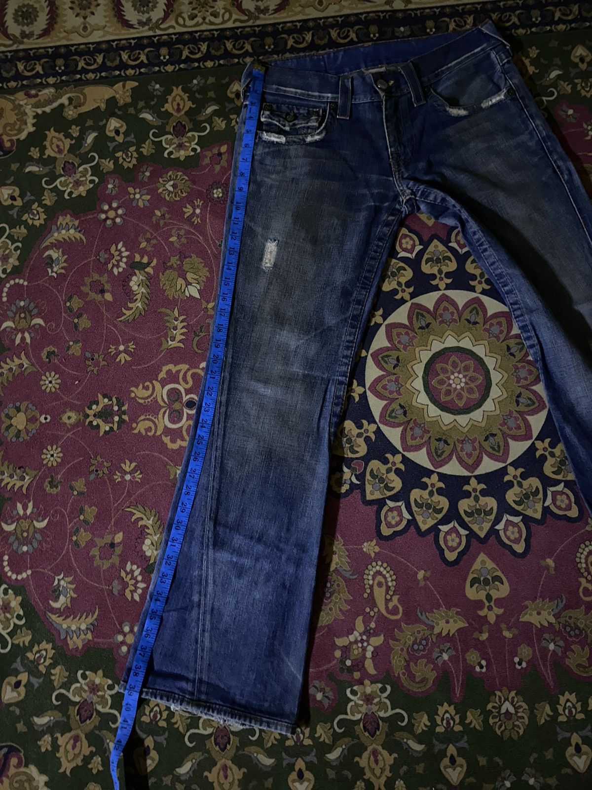 Jean × True Religion 🔥FLARE🔥TRUE RELIGION Flare Distressed Denim Size US 33 - 19 Thumbnail