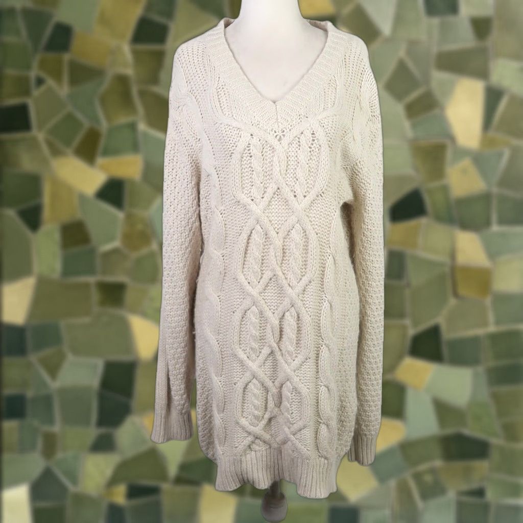 cream cable knit sweater dress Twist Knitted Women's Solid Color V-Neck Long Sleeve Casual Bodycon Dress Casual Split Fall Knit Pullover Sweater Dress (7161 Beige,S) at Amazon Women's Clothing store Embrace the winter season with this essential piece from AWARE. Long Sleeve Jumper Dress In