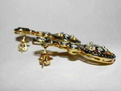 Designer Victorian Inspired Rose Cut Diamond Chandelier Earrings Size ONE SIZE - 3 Thumbnail