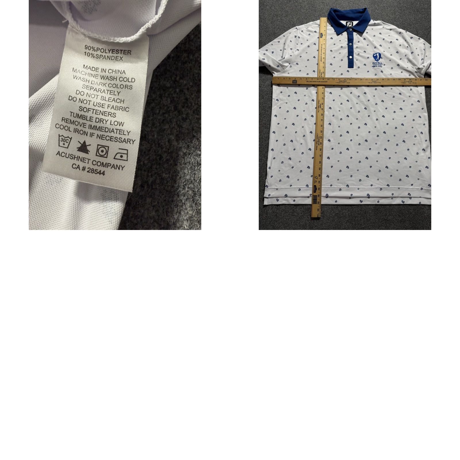 Footjoy FootJoy Polo Shirt 2XL White Floral Short Sleeve Stretch Pique Golf Men’s Regular Logo Size US XXL / EU 58 / 5 - 8 Thumbnail