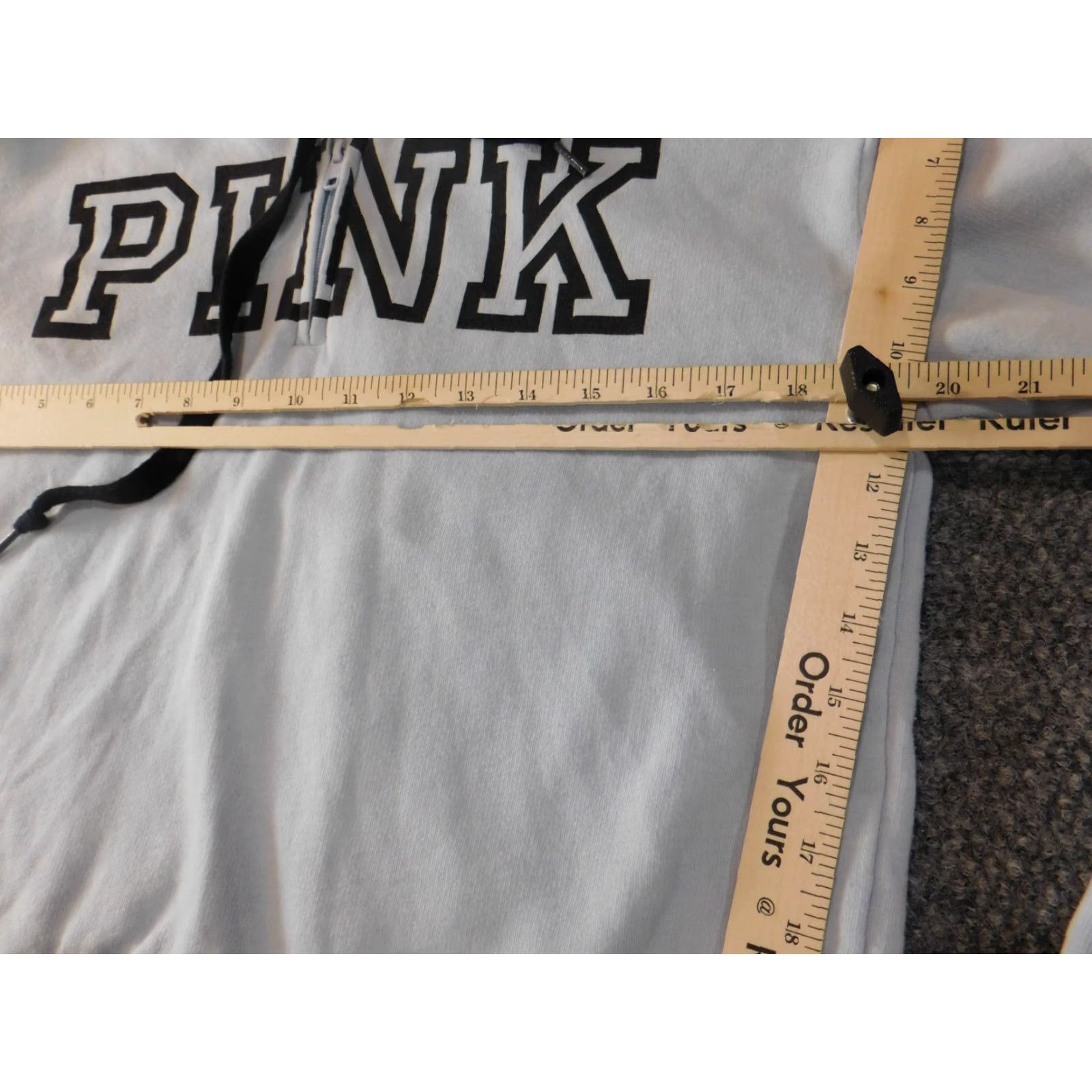 Pinko Victoria's Secret PINK Hoodie Womens Small Blue Zip Logo Classic Pullover Activewear Pockets Regular Size Size S / US 4 / IT 40 - 4 Thumbnail