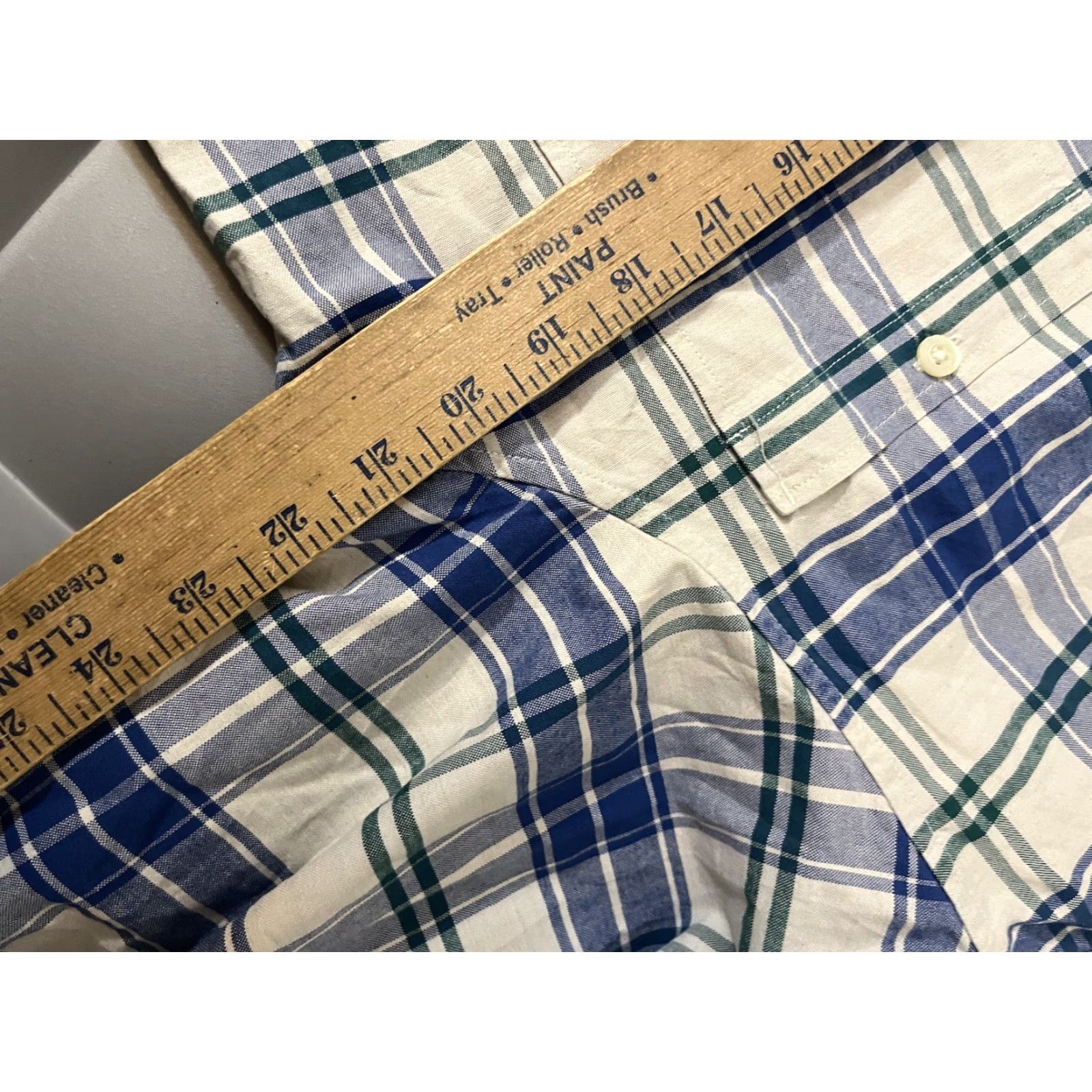 Banana Republic Banana Republic Oxford Shirt Tailored Slim Fit Mens Sz L Plaid Blue Cotton Button Up Shirt Size US L / EU 52-54 / 3 - 5 Thumbnail