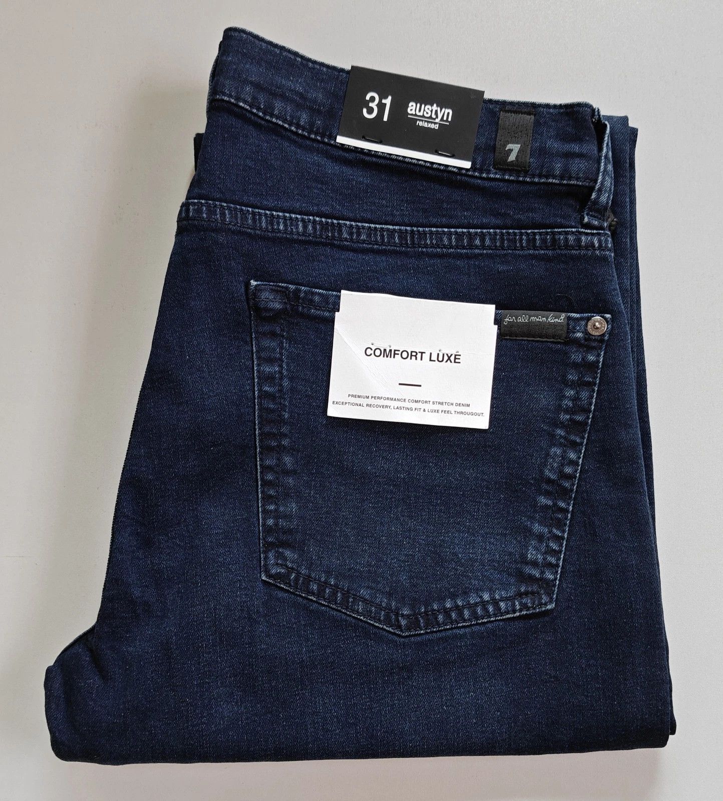 7 For All Mankind 7 For All ManKind Austyn River Water Straight Jeans T / 6067 Size US 31 - 1 Thumbnail